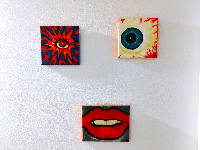 "Put on your face"  Acrylic with Epoxy Abstract Art Prints by Leo Zodiakk, circa 2021