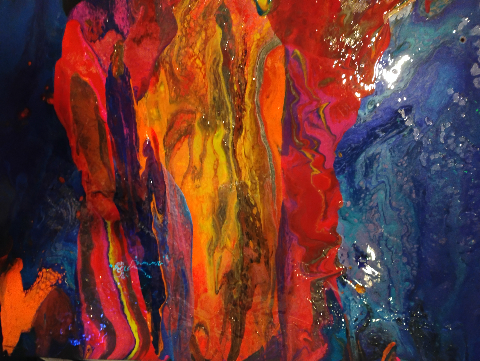 "Synaesthesia" Acrylic and Epoxy Abstract Art Painting