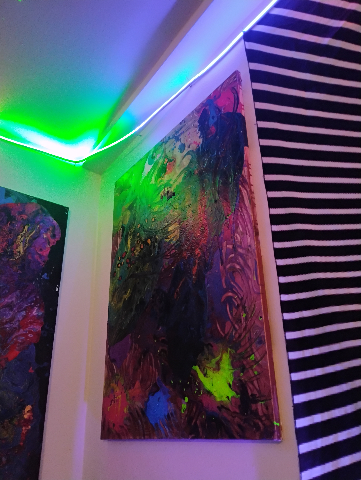 "The Battle"   Abstract Art Acrylic Painting by Leo Zodiakk circa 2024