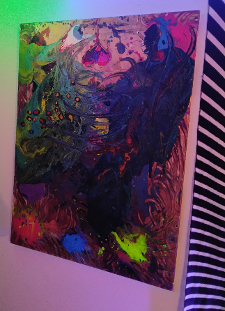 "The Battle"   Abstract Art Acrylic Painting by Leo Zodiakk circa 2024