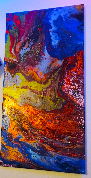 "Autumnal Equinox" Sister Abstract Acrylic Paintings circa 2024