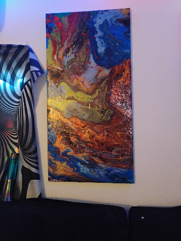 "Autumnal Equinox" Sister Abstract Acrylic Paintings circa 2024