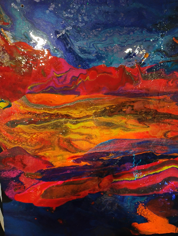 "Synaesthesia" Acrylic and Epoxy Abstract Art Painting