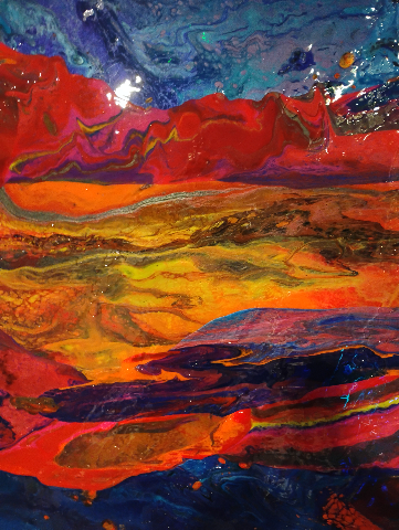 "Synaesthesia" Acrylic and Epoxy Abstract Art Painting