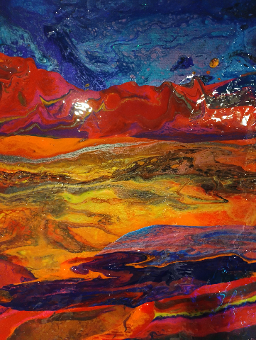 "Synaesthesia" Acrylic and Epoxy Abstract Art Painting