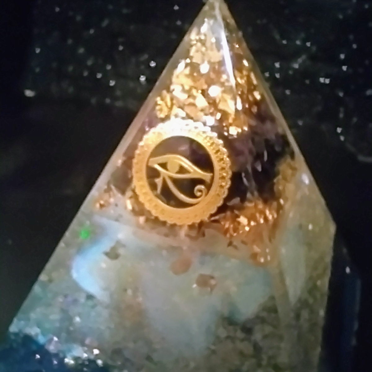 Eye of Horus Gemstone Pyramid