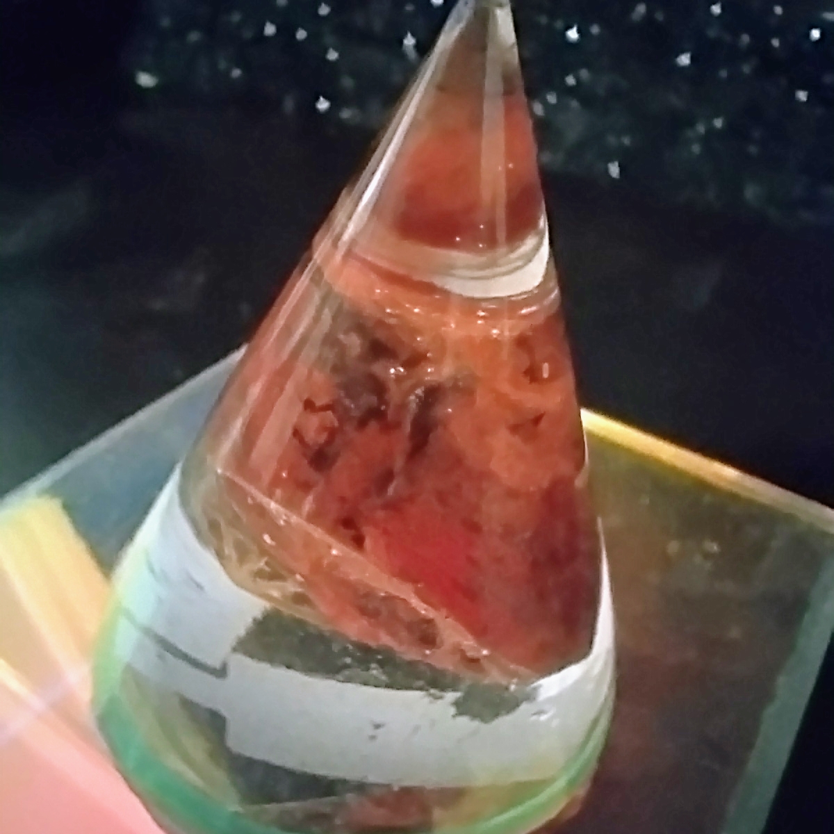 Bloodstone Geometric Crystal Ornament