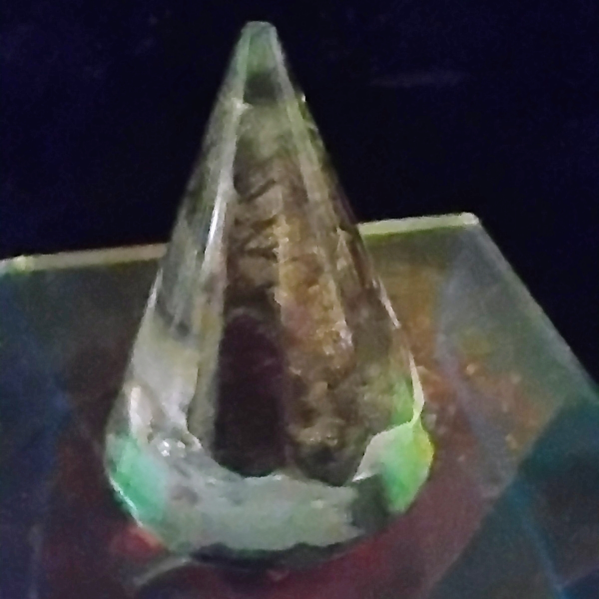 Graphite Mineral Specimen in Epoxy Cone