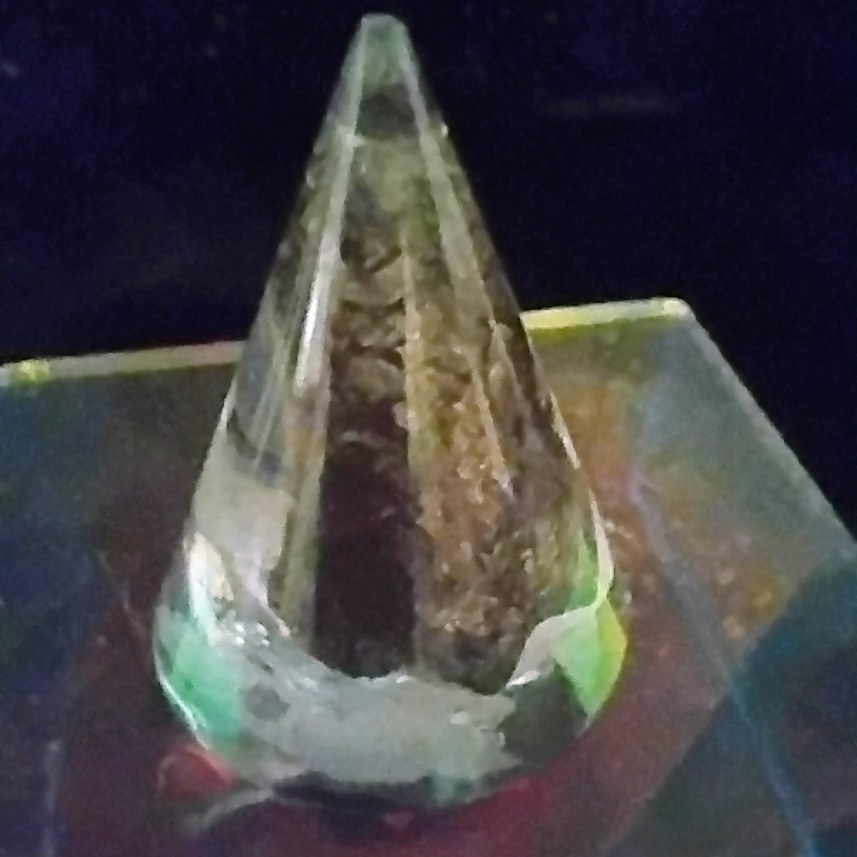 Graphite Mineral Specimen in Epoxy Cone