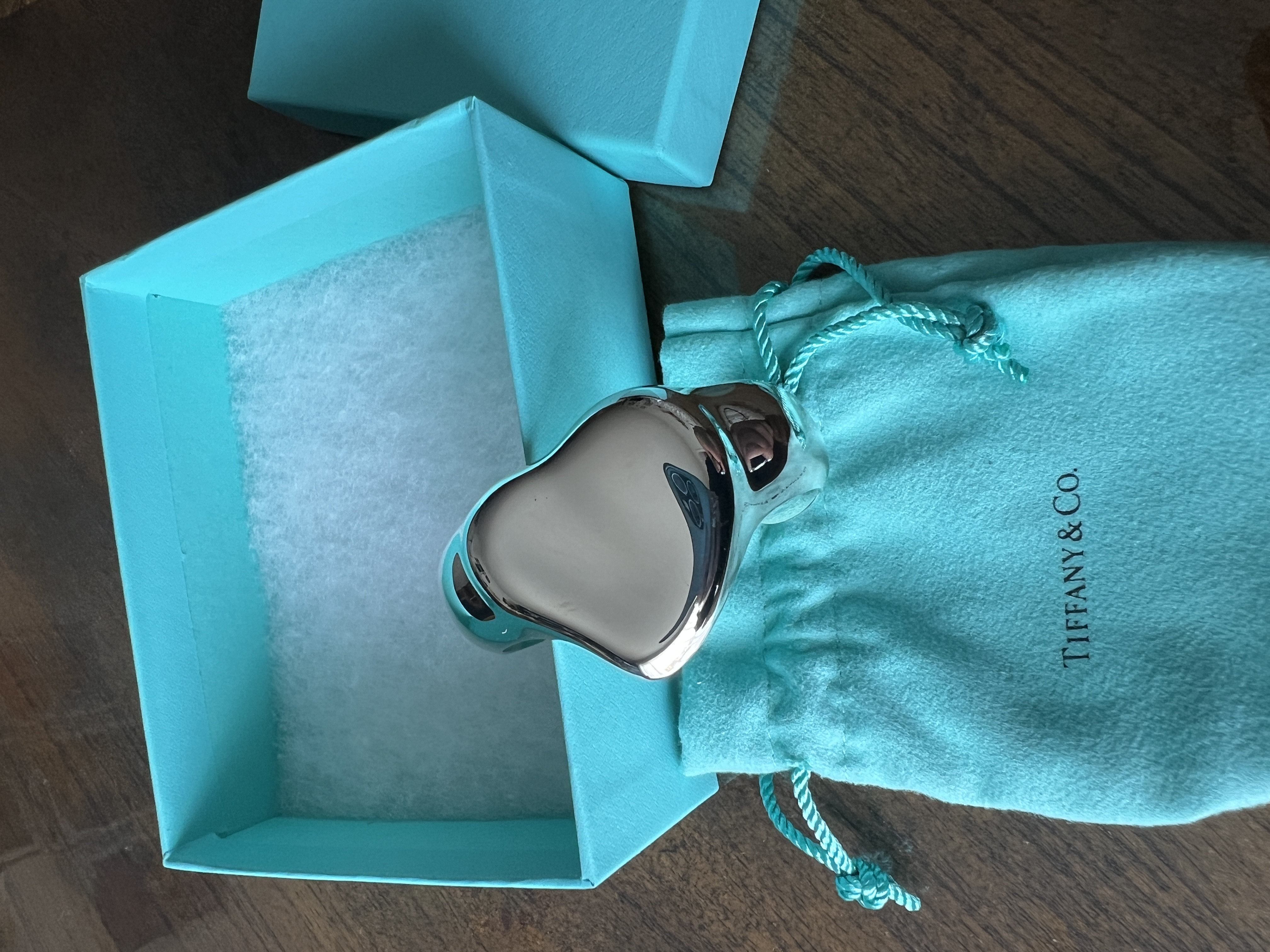 Tiffany Esoss Full Heart Cuff Bangle, New