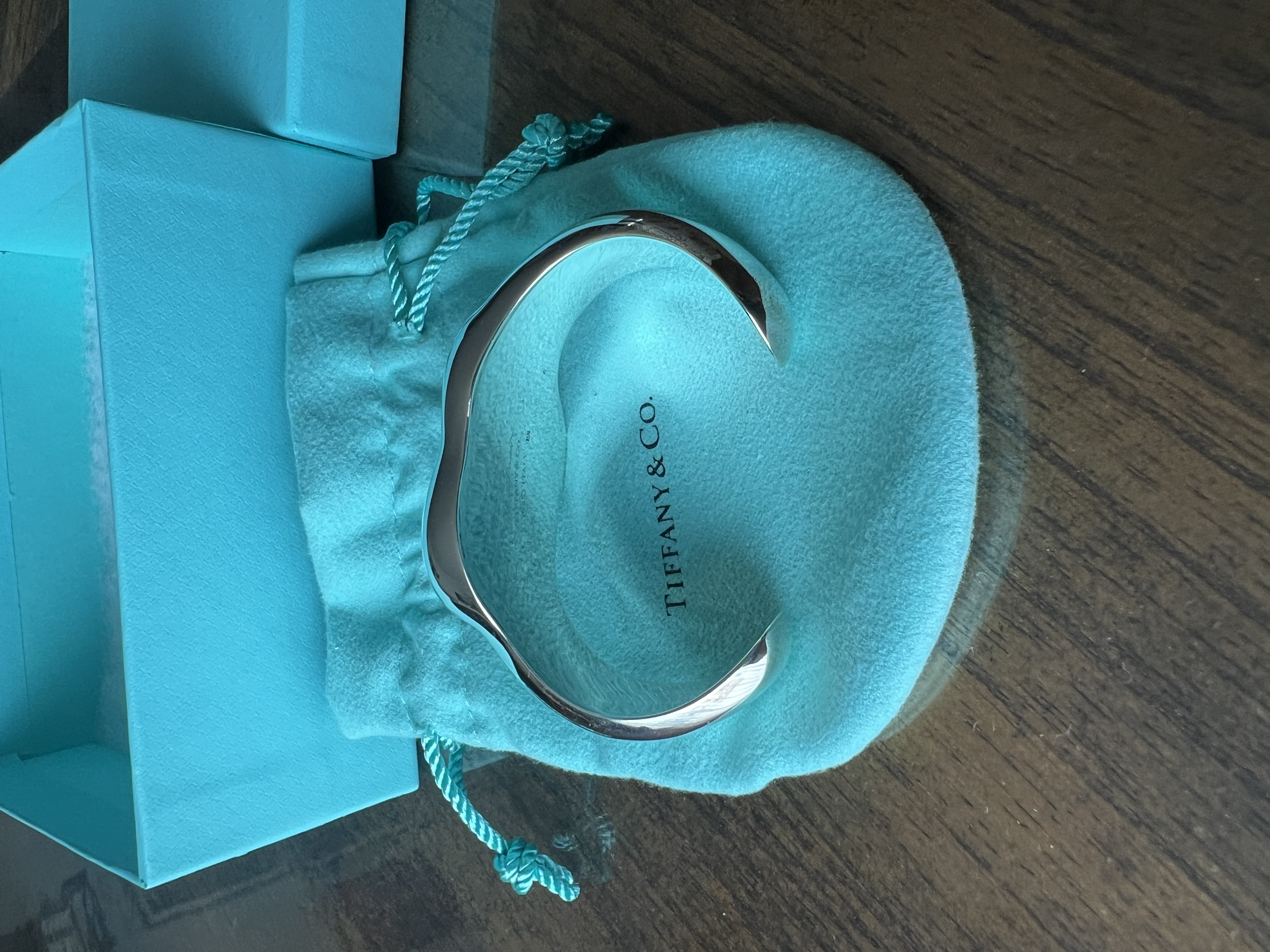 Tiffany Esoss Full Heart Cuff Bangle, New