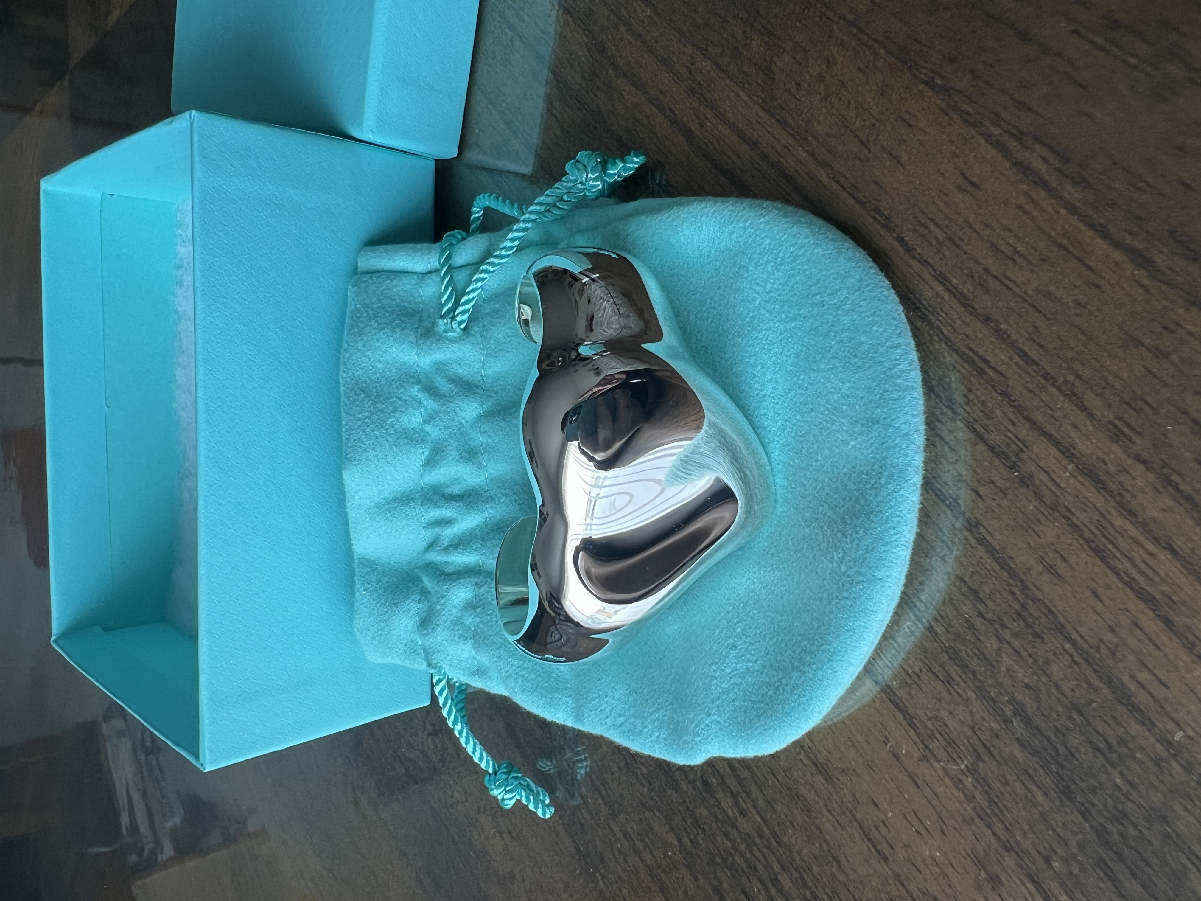 Tiffany Esoss Full Heart Cuff Bangle, New