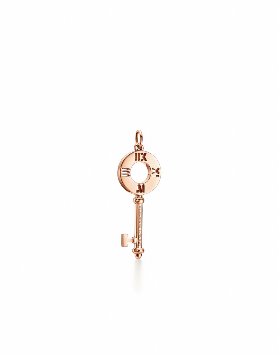 Tiffany Rose Gold Altas Key Pendant with Diamonds, New