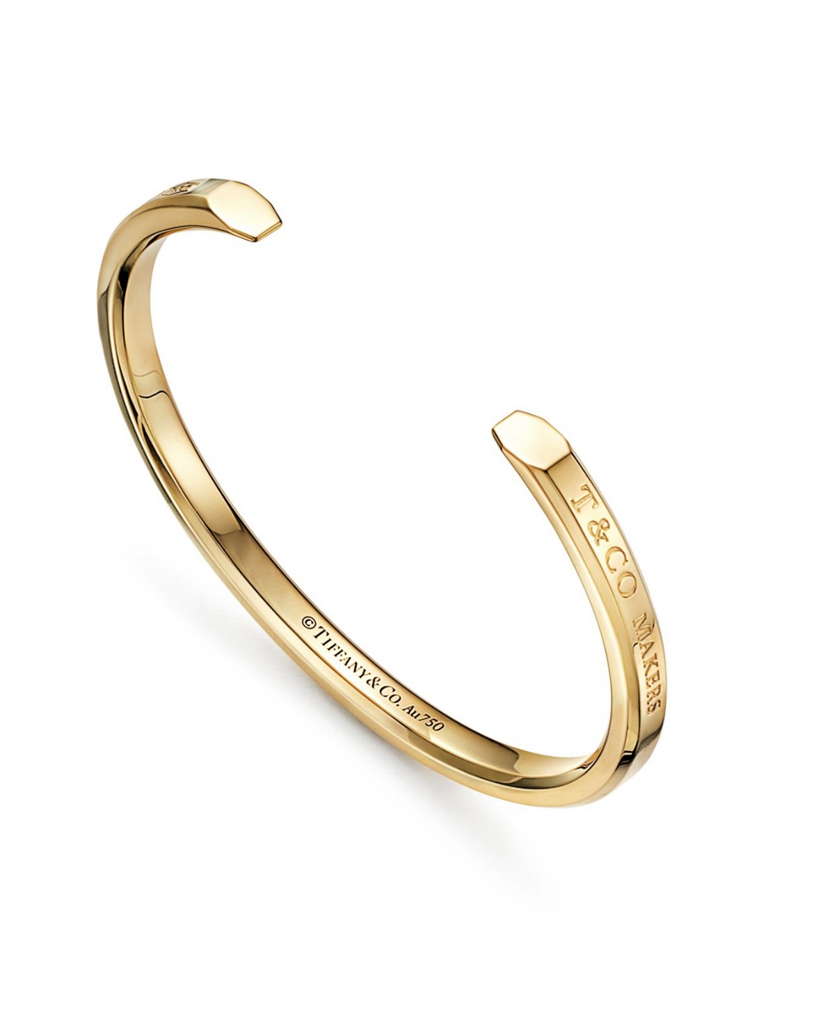 18K Gold Tiffany Markers Cuff Bangle