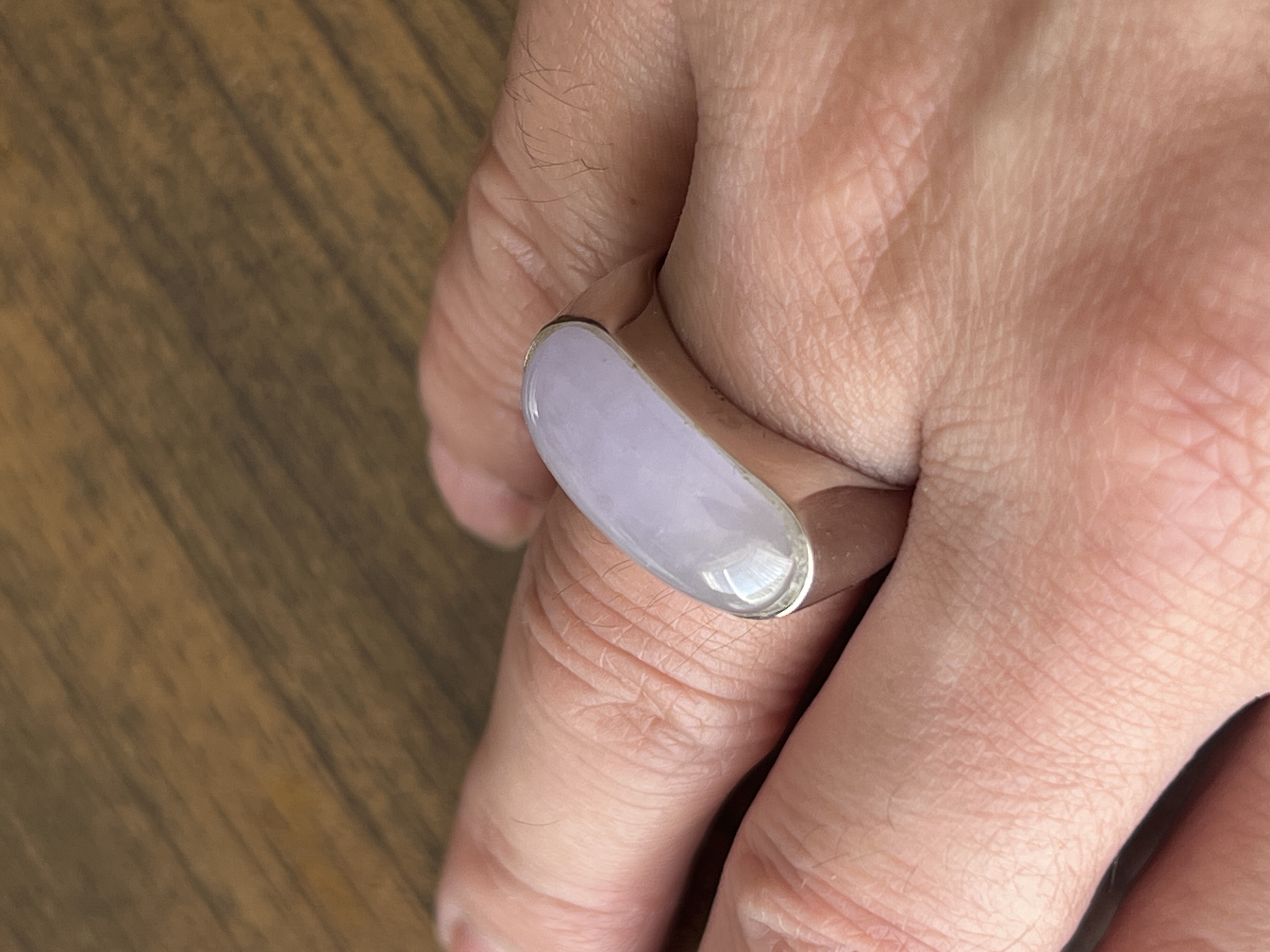 Lavender Color Jadeite 14K White Gold Ring