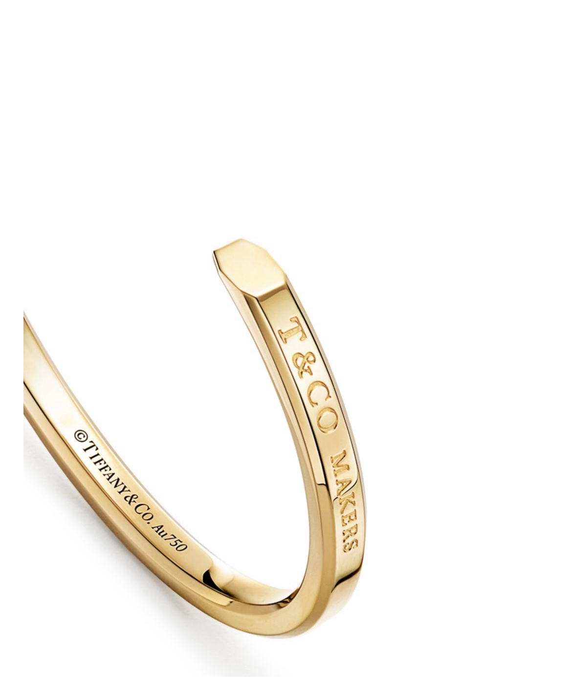 18K Gold Tiffany Markers Cuff Bangle
