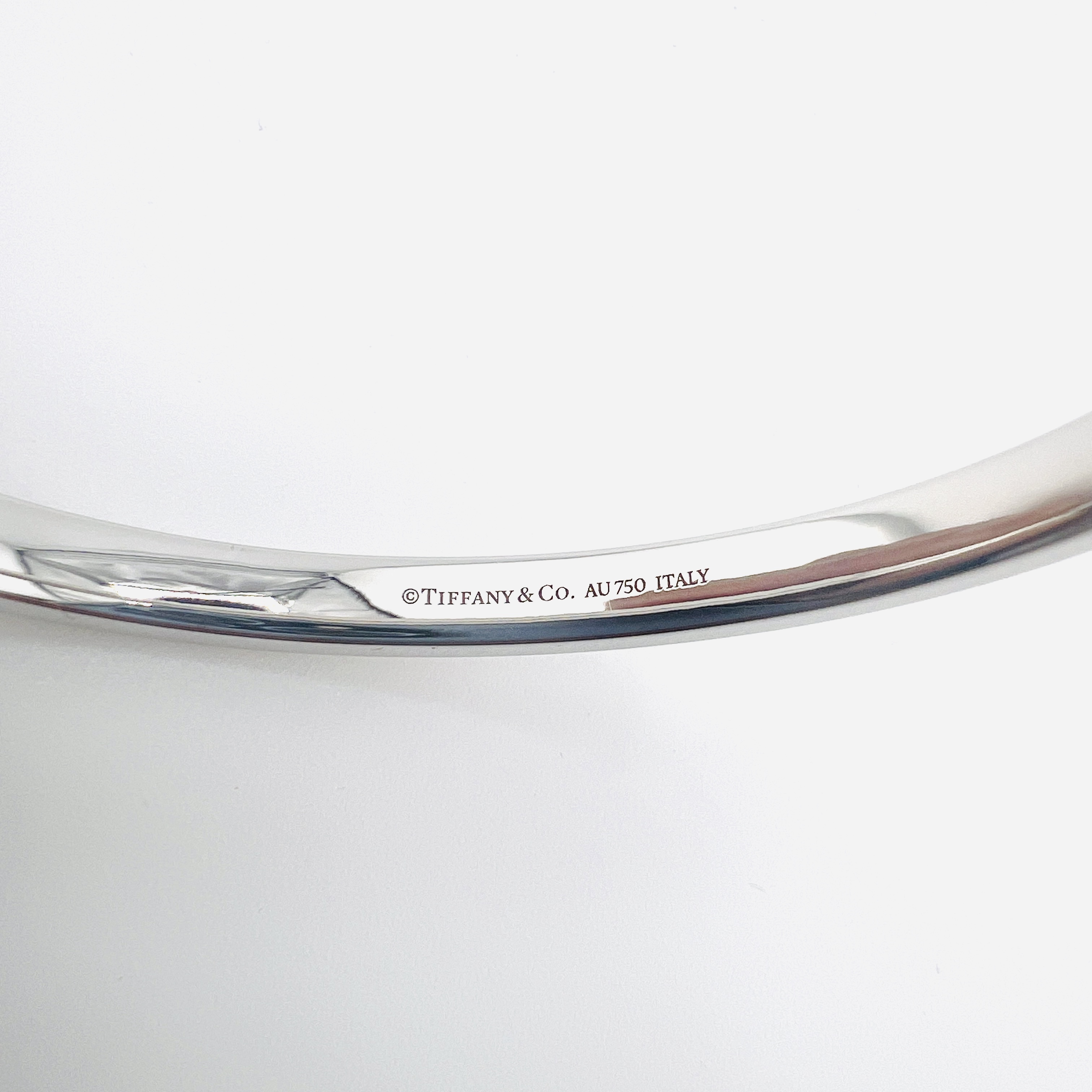 Tiffany 18K White Gold and Diamond T Hinge Bangle