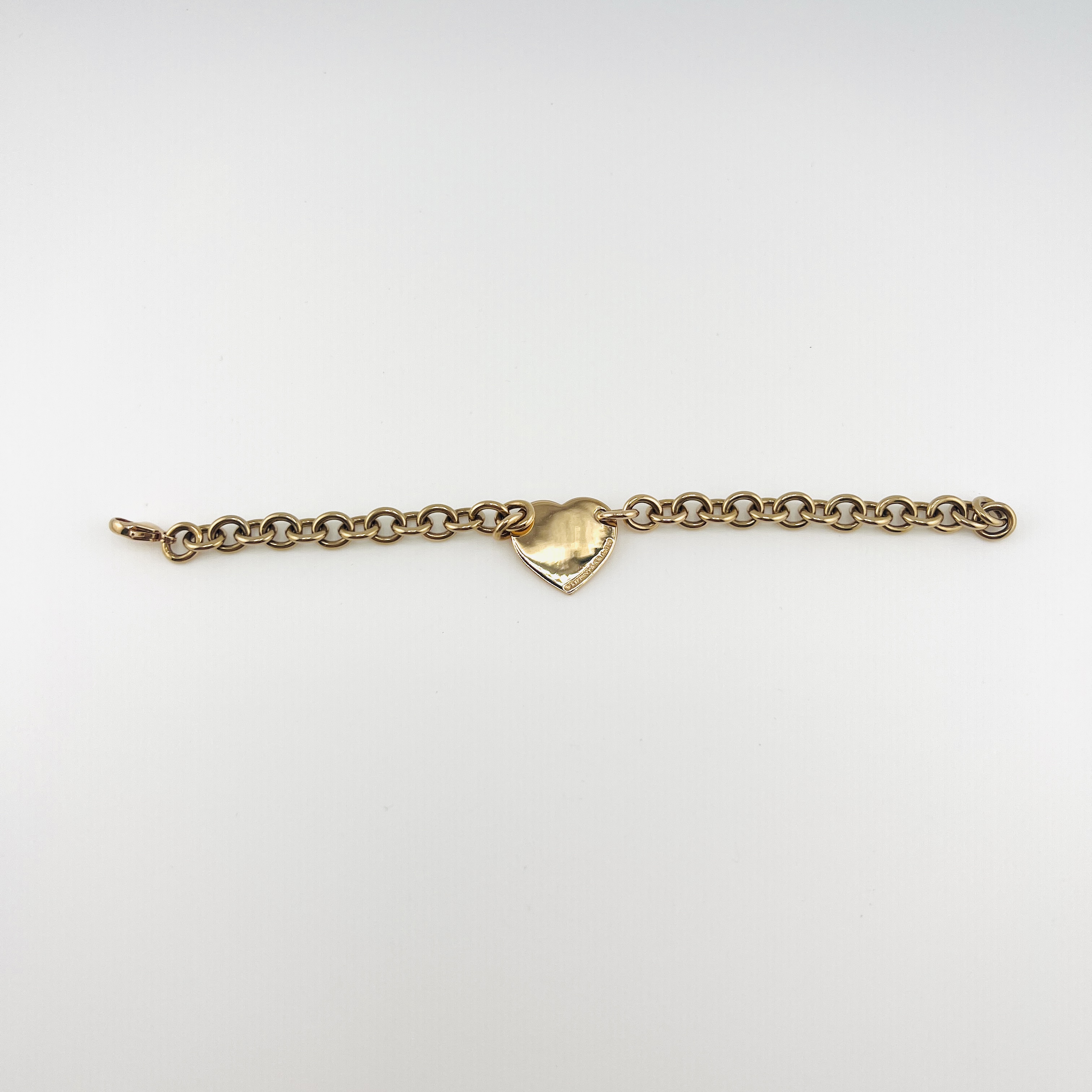 18K Rose Gold Tiffany & Co. Heart Charm Bracelet, Size M