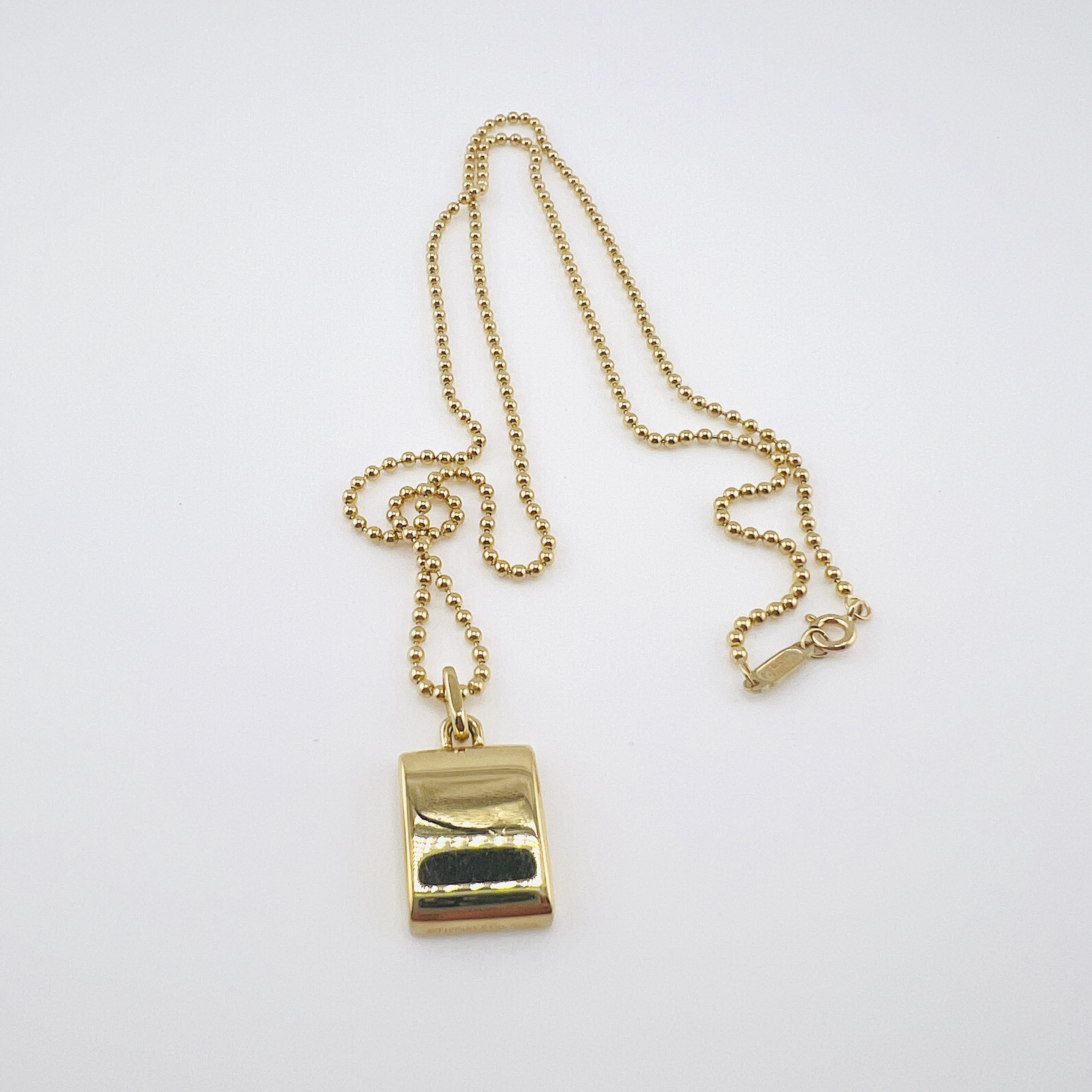 18K Gold Tiffany Makers Pendant Necklace