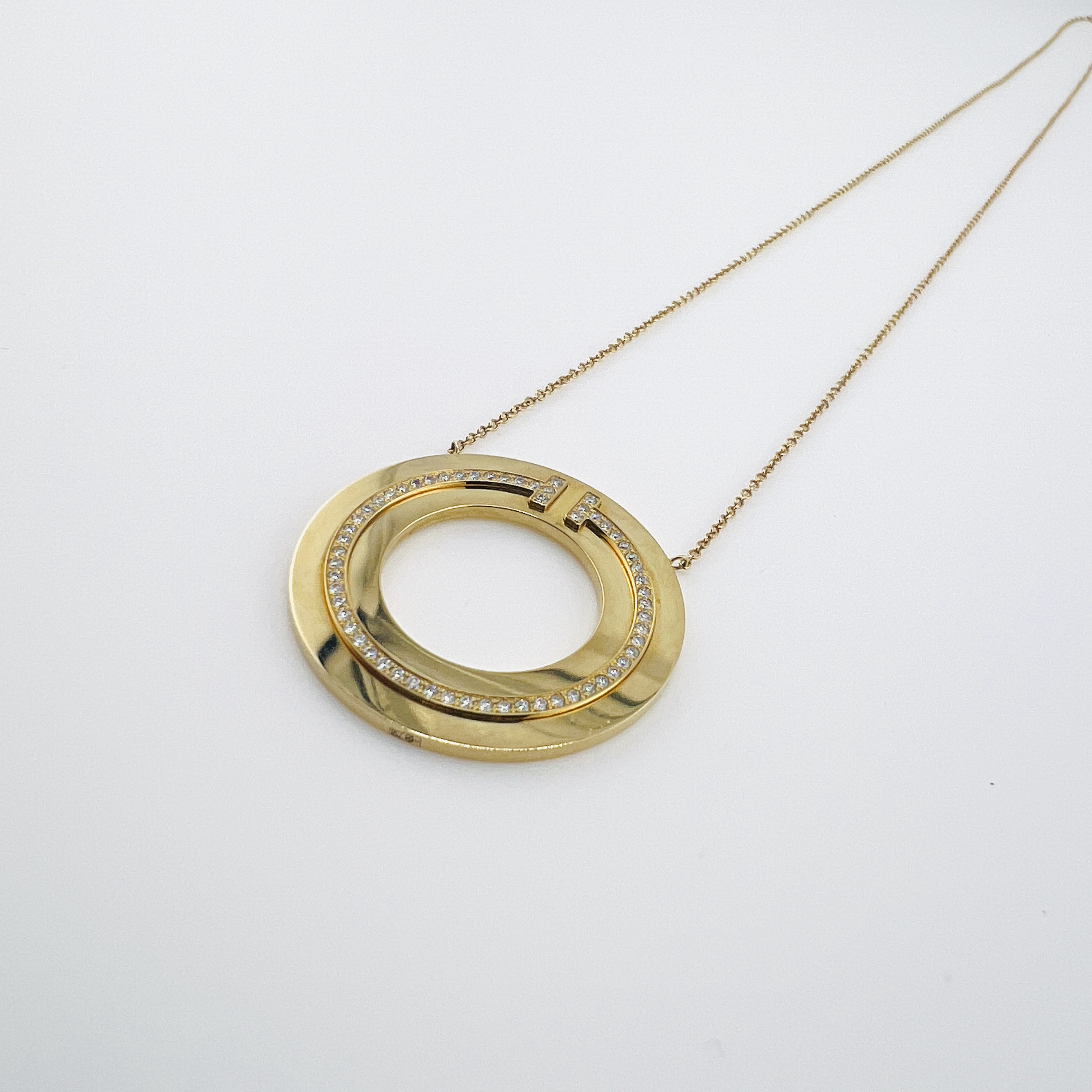 Tiffany Diamond Circle Pendant Necklace