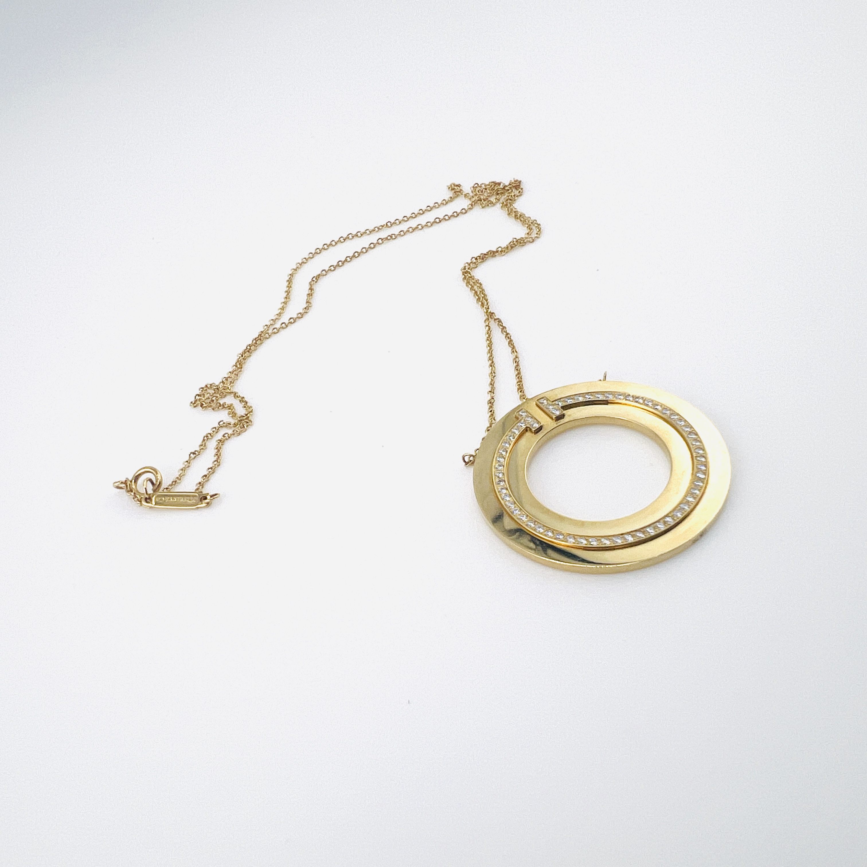 Tiffany Diamond Circle Pendant Necklace