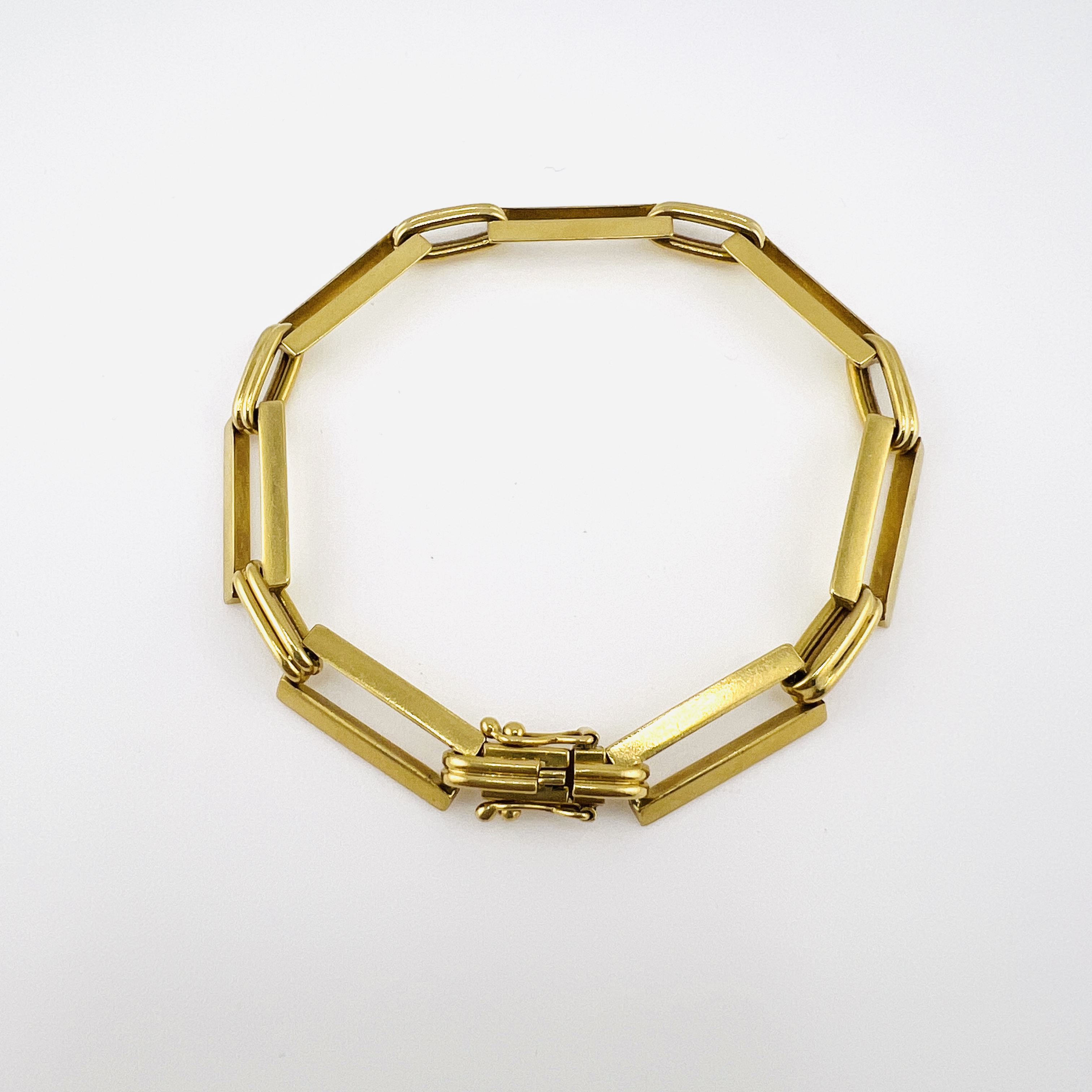 18K Yellow Gold Link Bracelet, Vintage