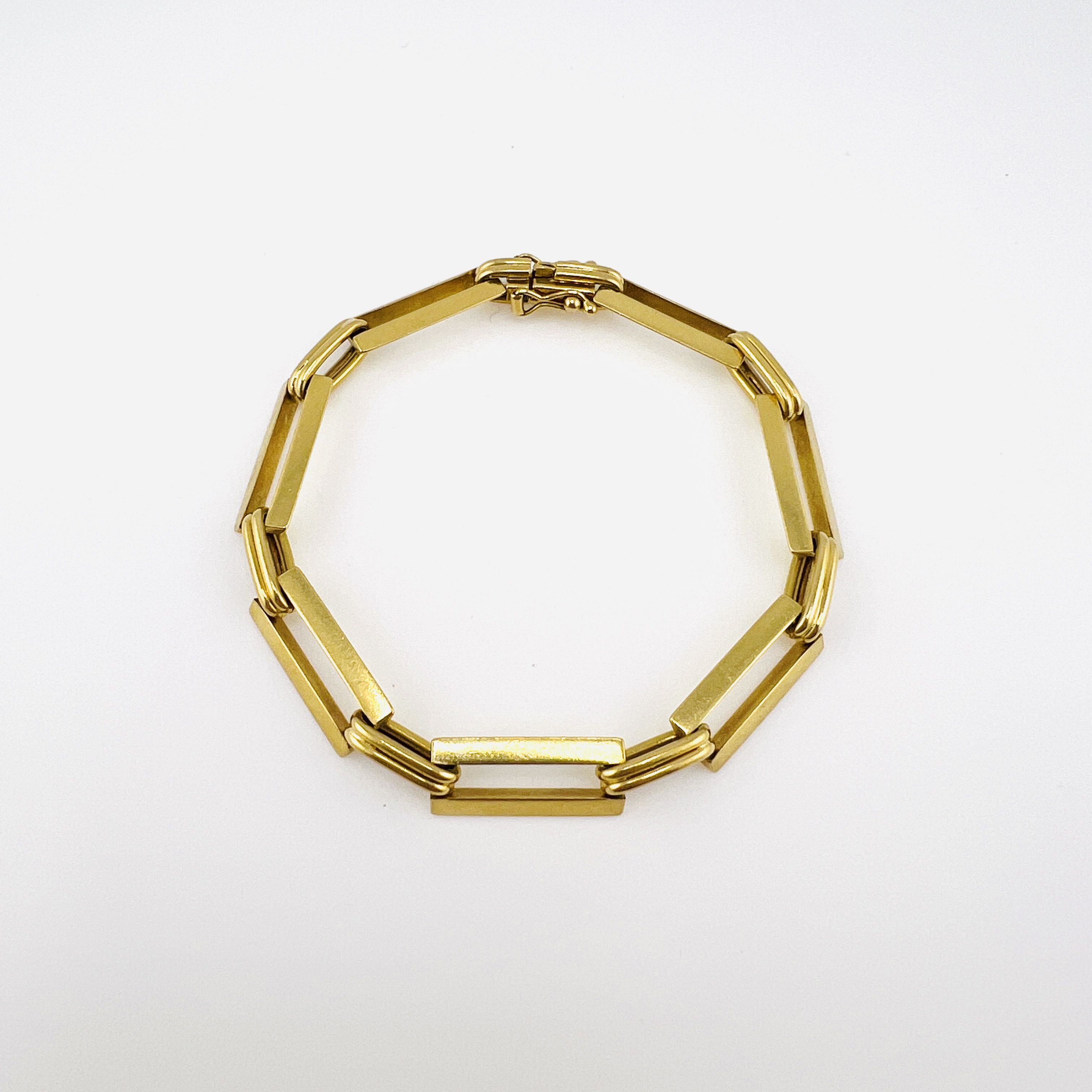 18K Yellow Gold Link Bracelet, Vintage
