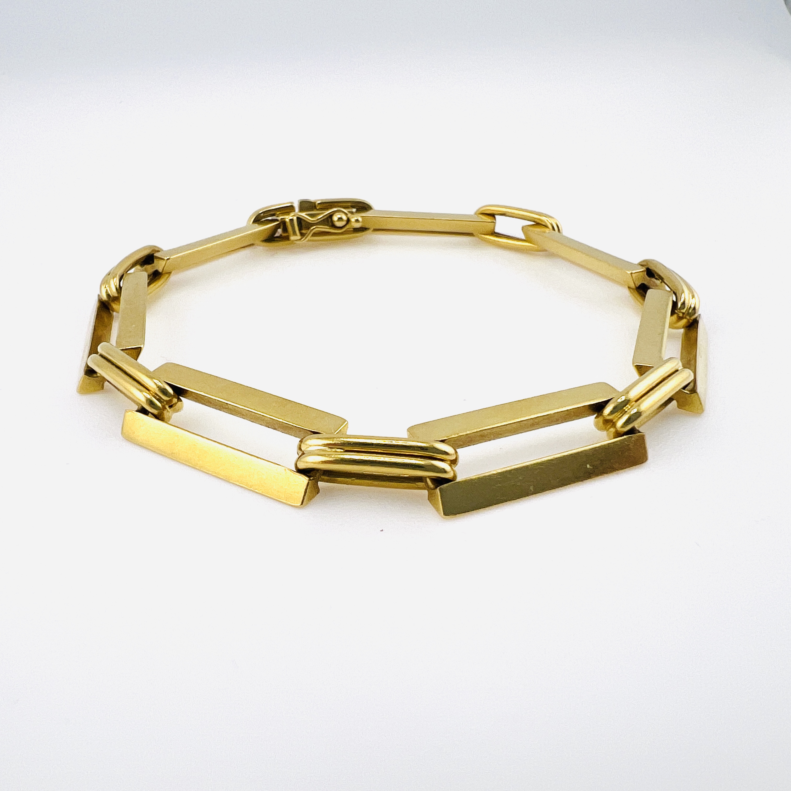 18K Yellow Gold Link Bracelet, Vintage