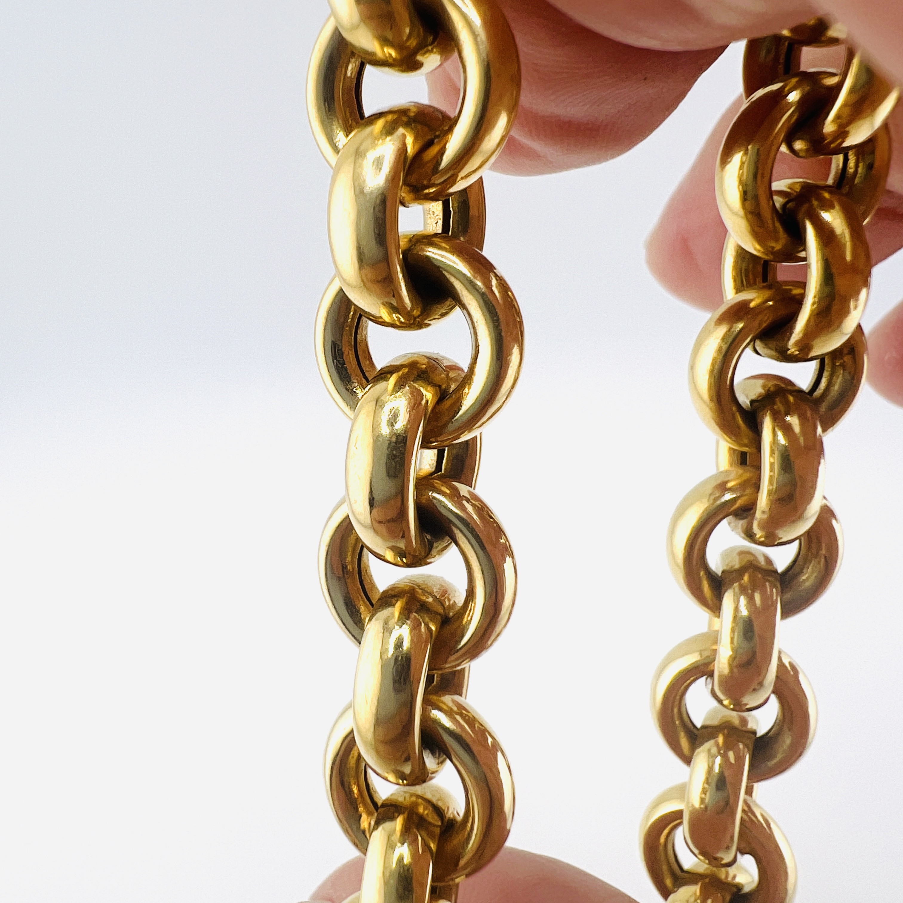 18K Yellow Gold Chain Bracelet, Vintage
