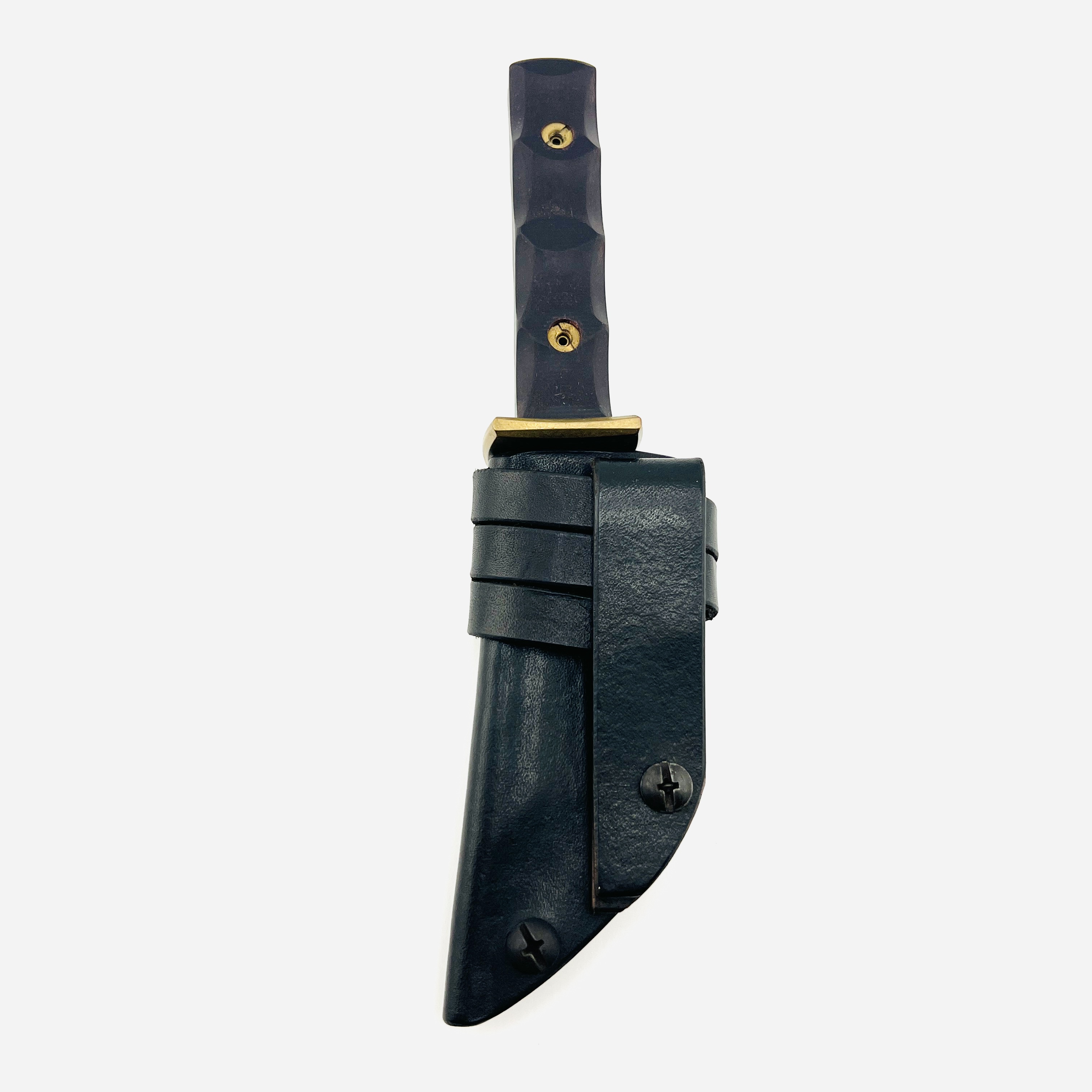 Damascus steel tanto with customized leather sheath
