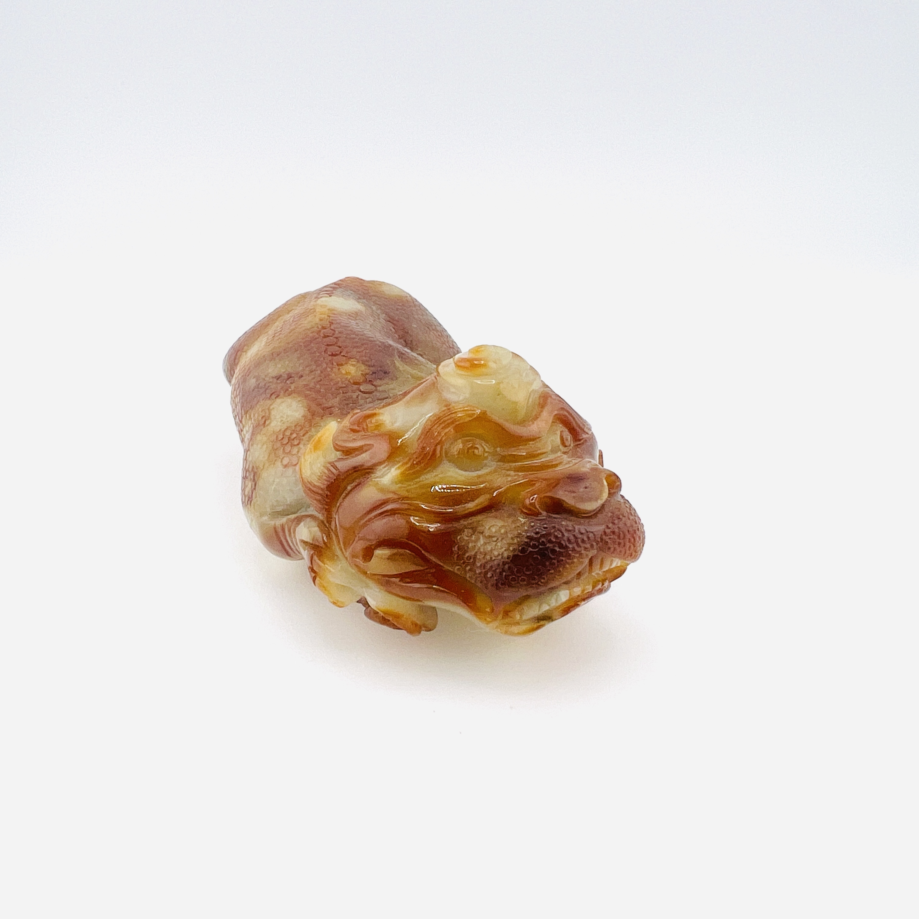 Yellow jadeite PiXiu/Dog display