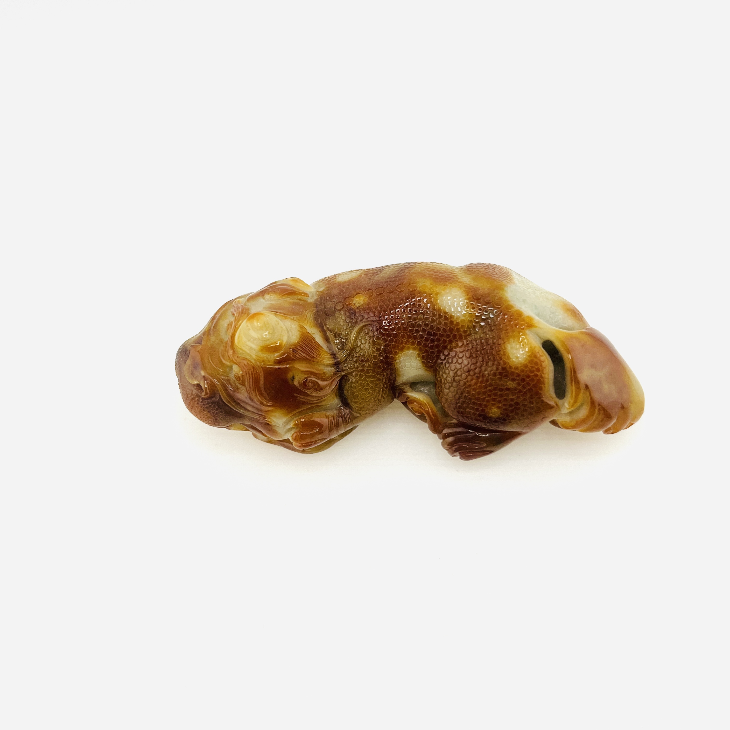 Yellow jadeite PiXiu/Dog display
