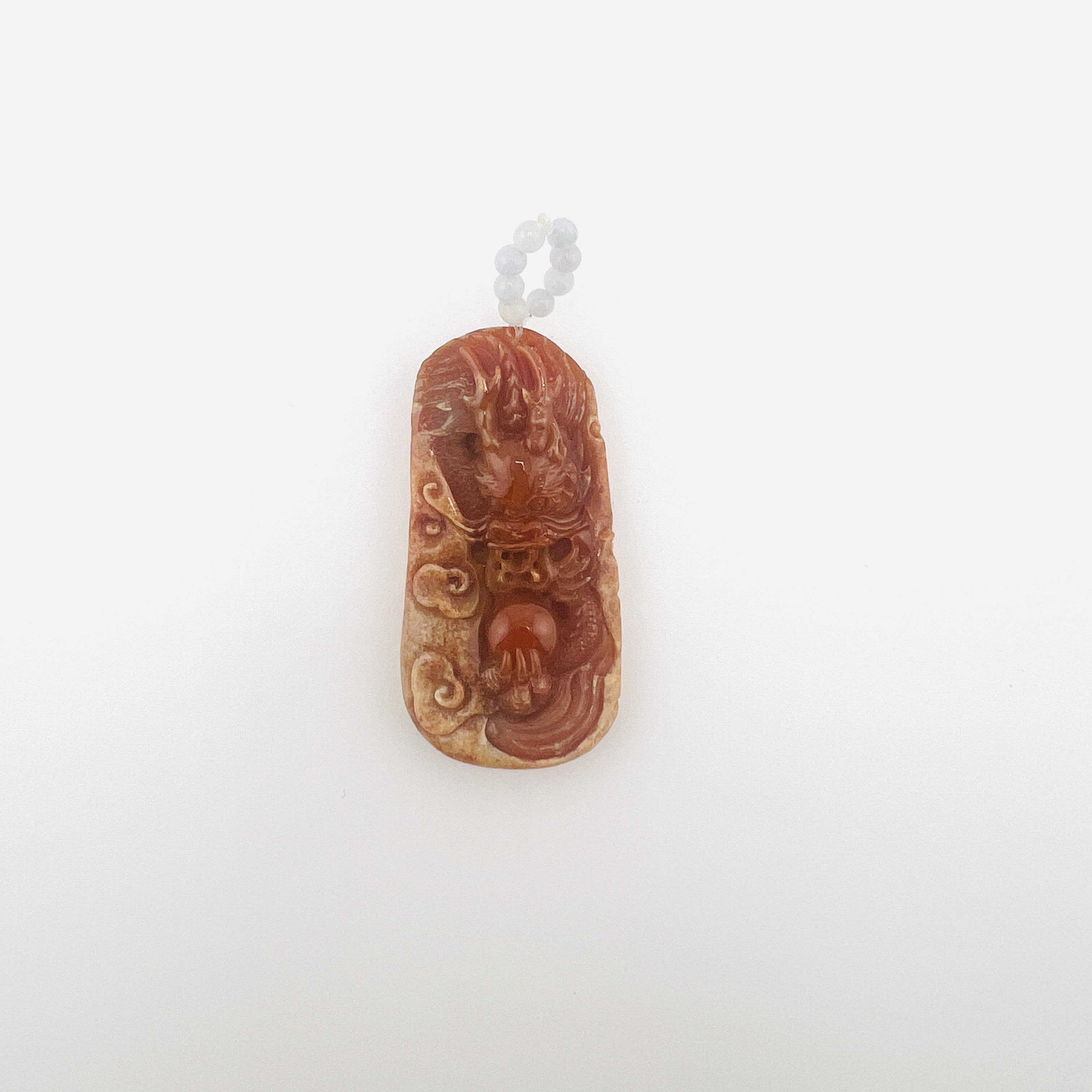 Yellow Orange Dragon Jadeite Pendant