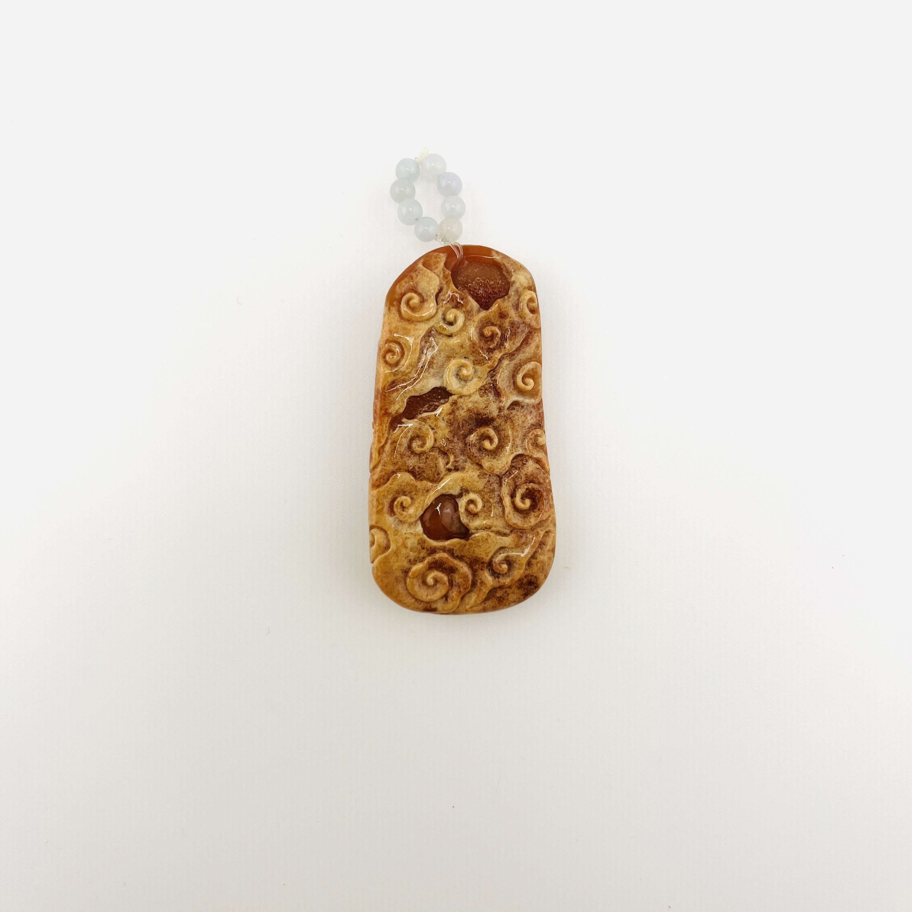 Yellow Orange Dragon Jadeite Pendant