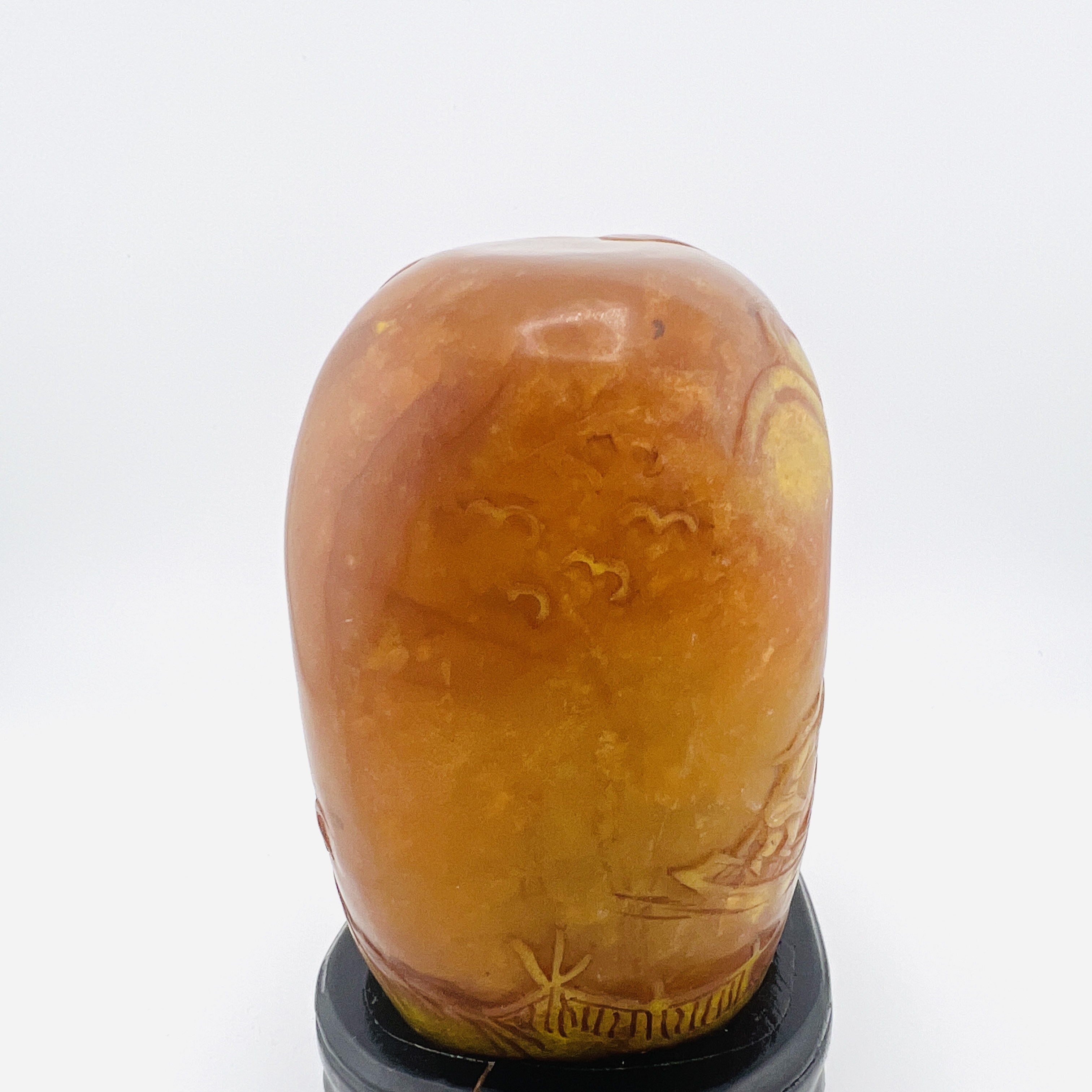 Shoushan Stone scenery landscape statue seal with stand
