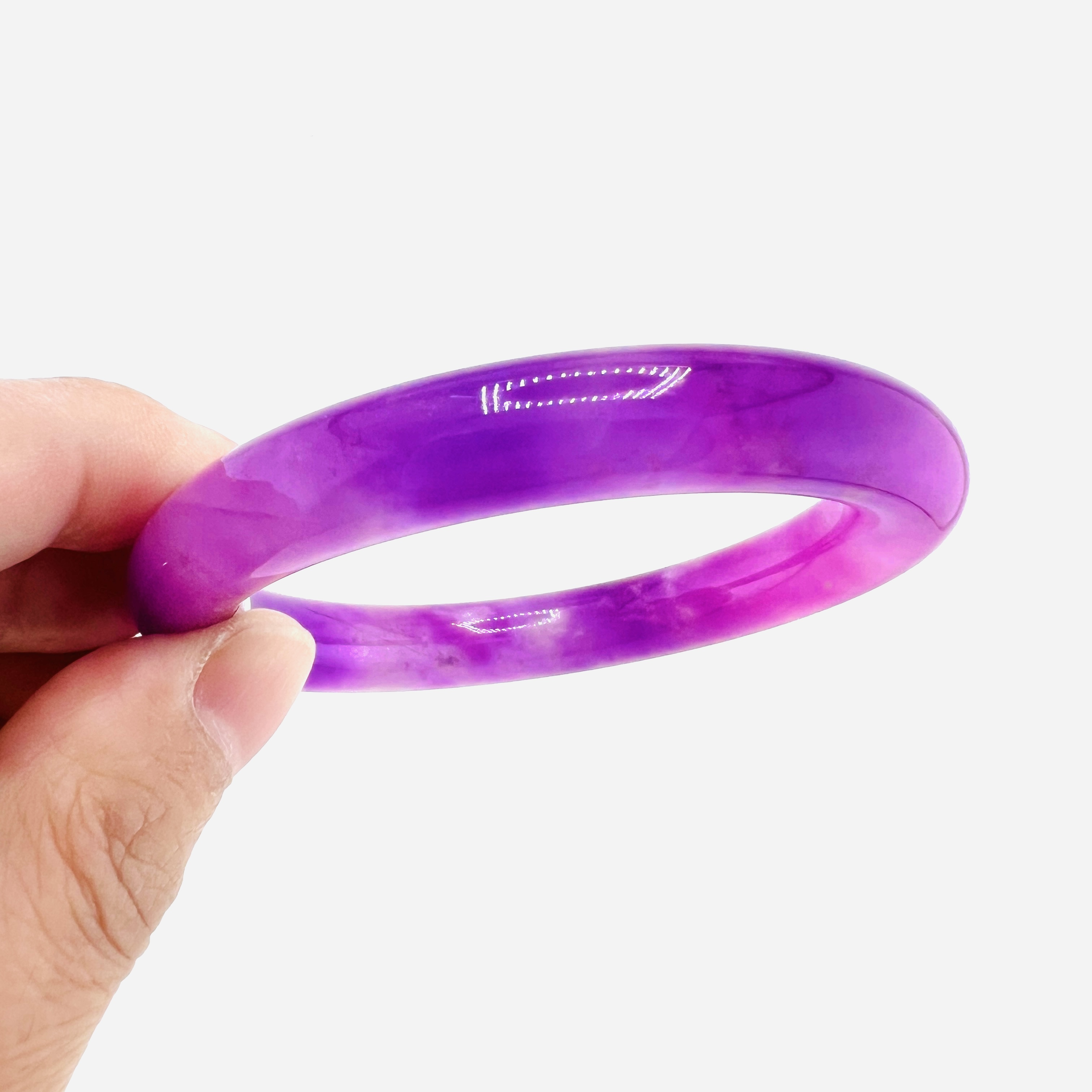 Grade A lavender purple jadeite princess bangle, 58mm