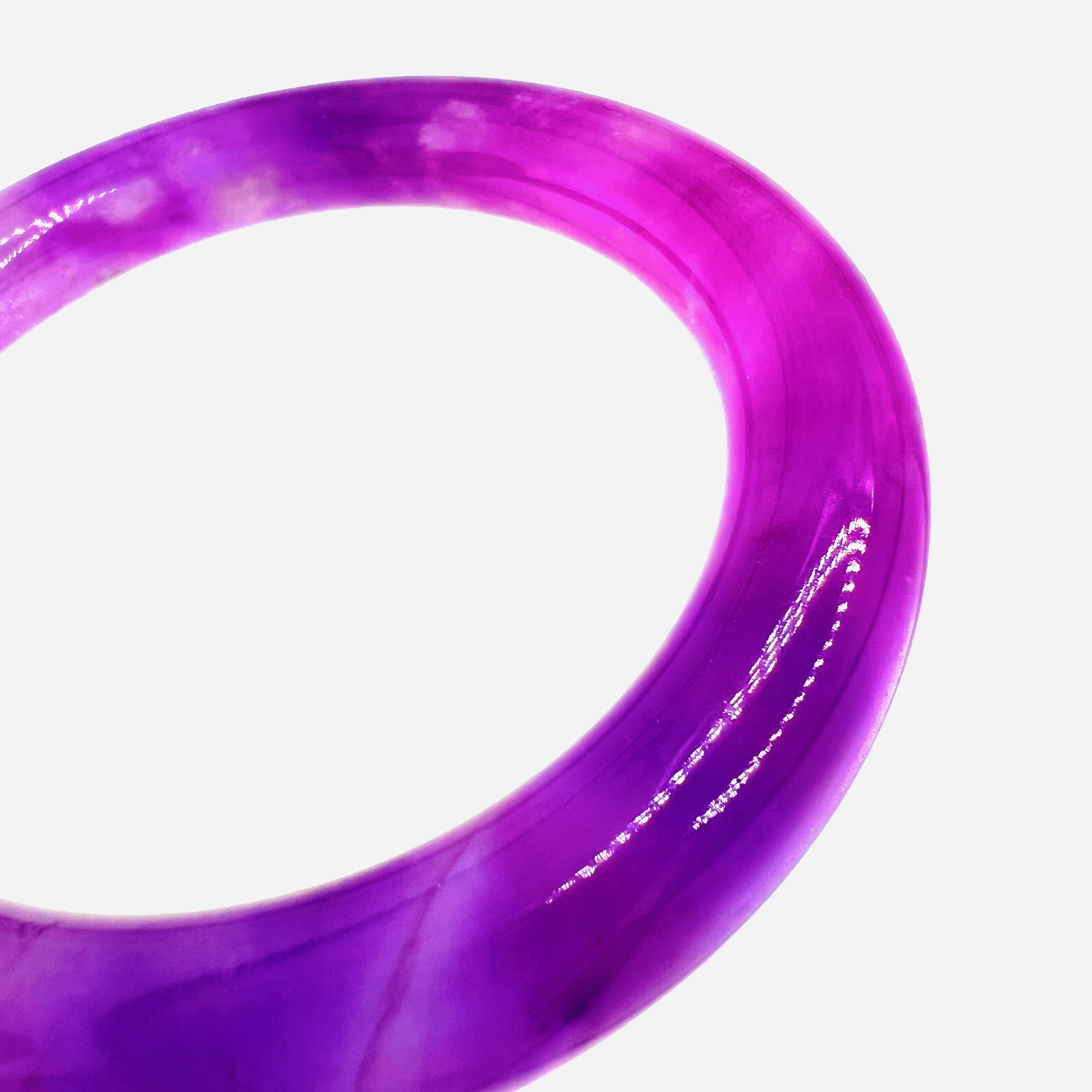 Grade A lavender purple jadeite princess bangle, 58mm