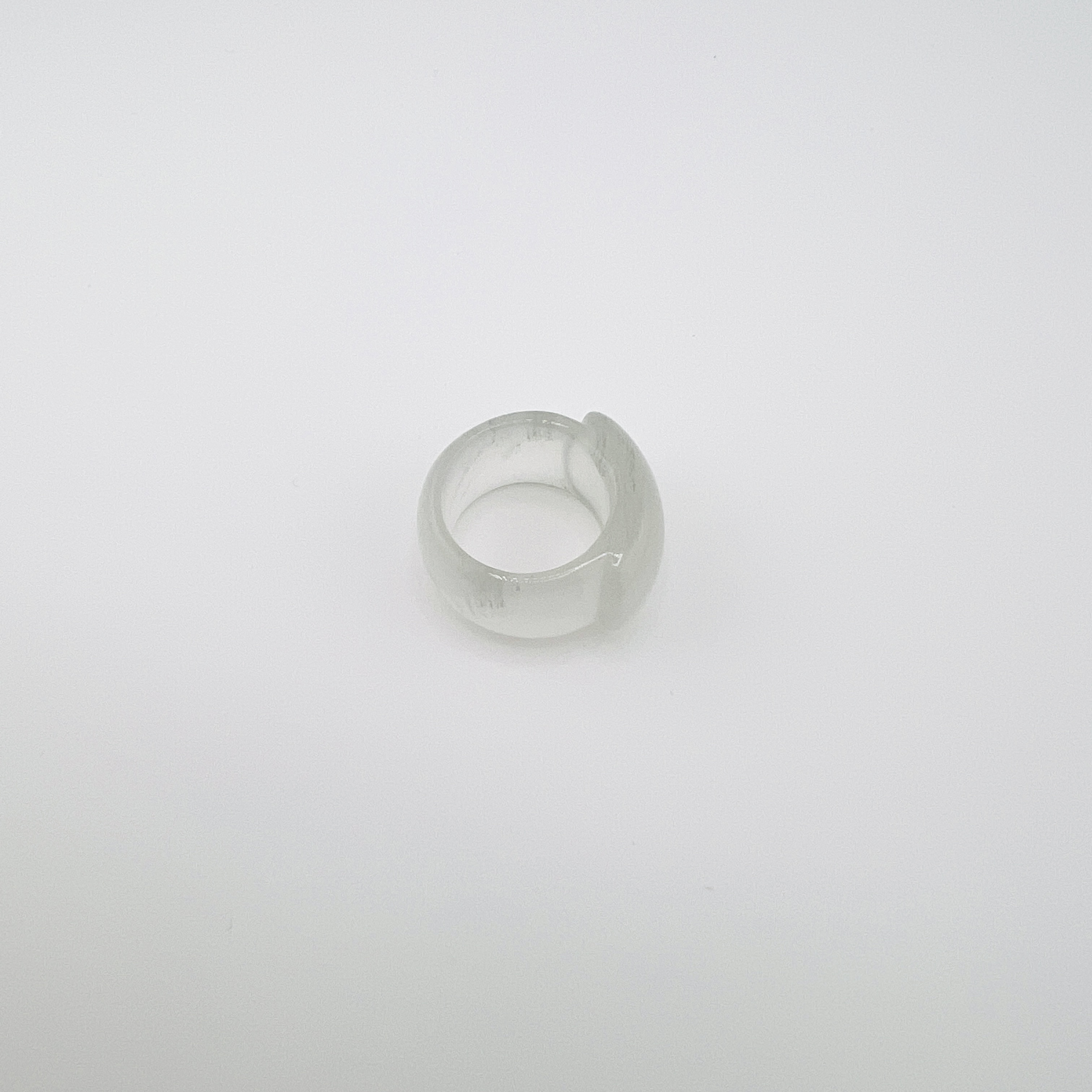 Glassy grade jadeite band ring