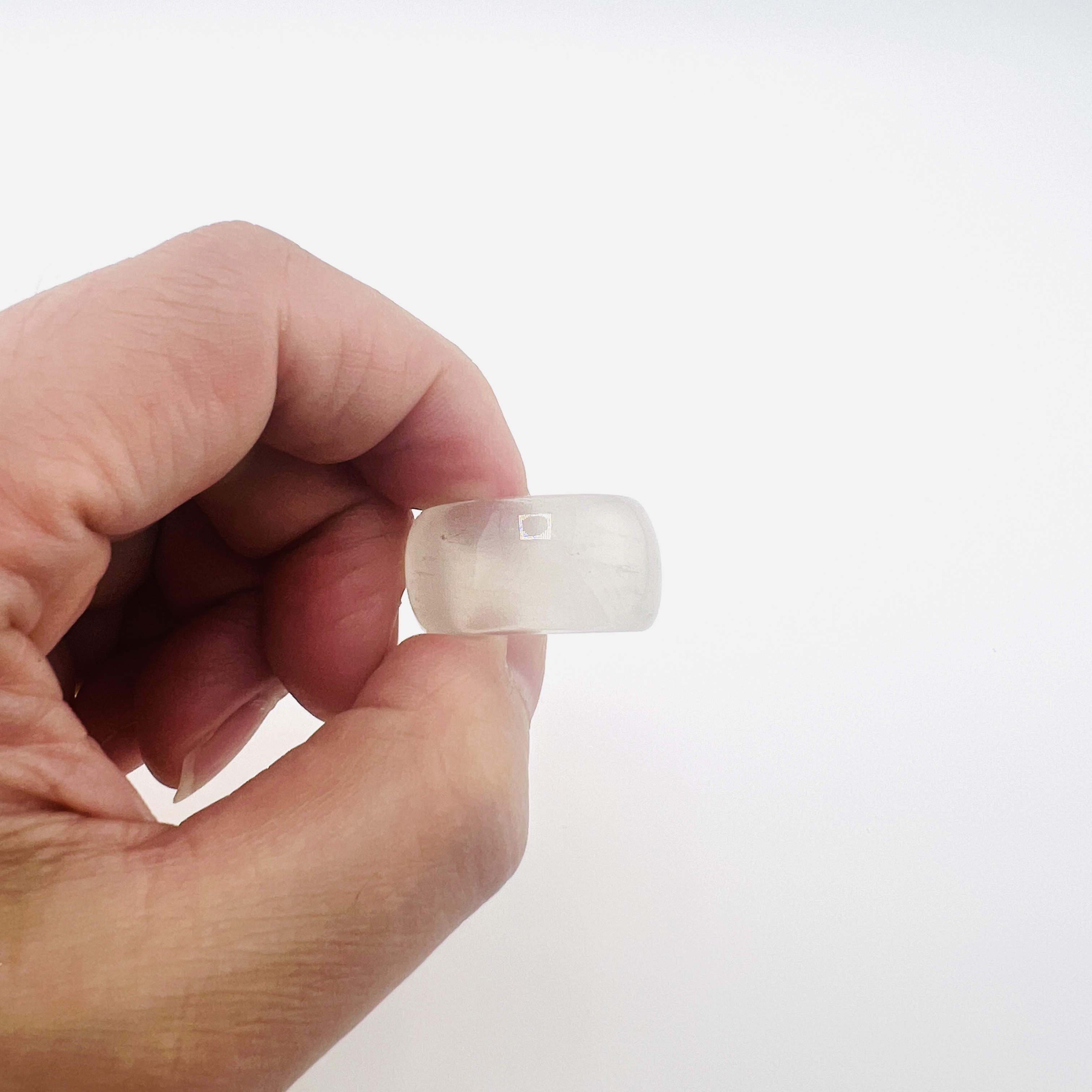Glassy grade jadeite band ring