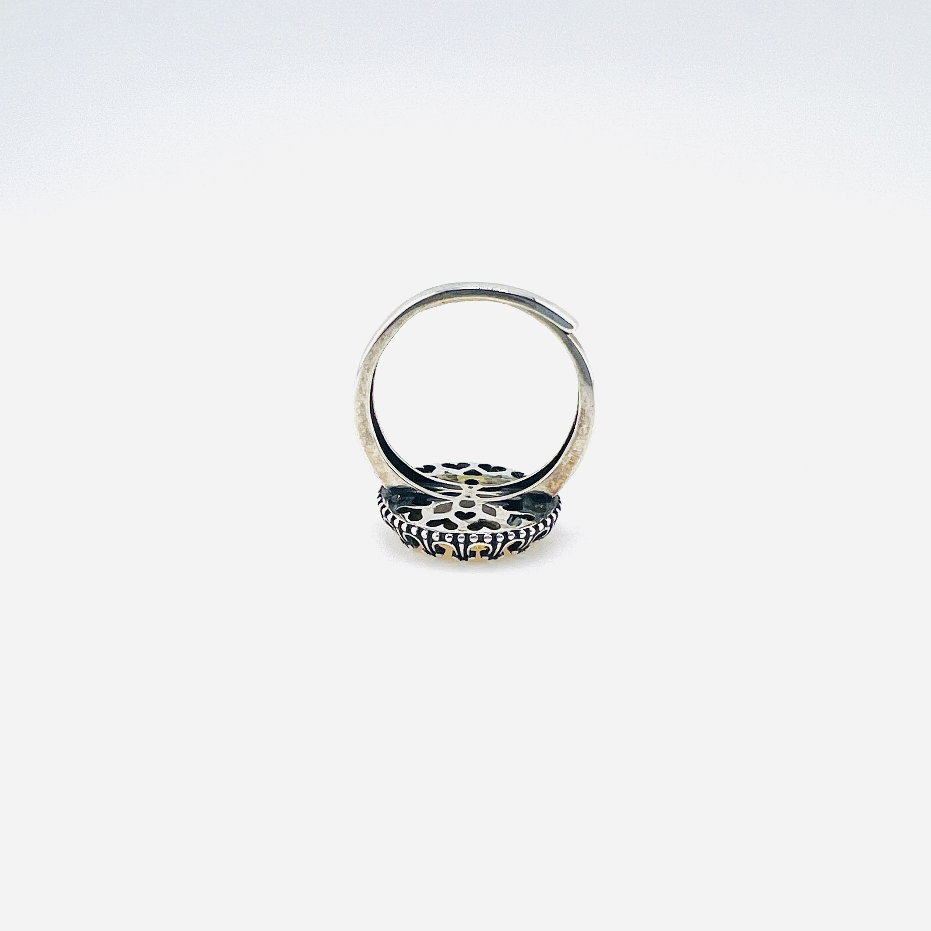 24K gold Panda coin in crown ring