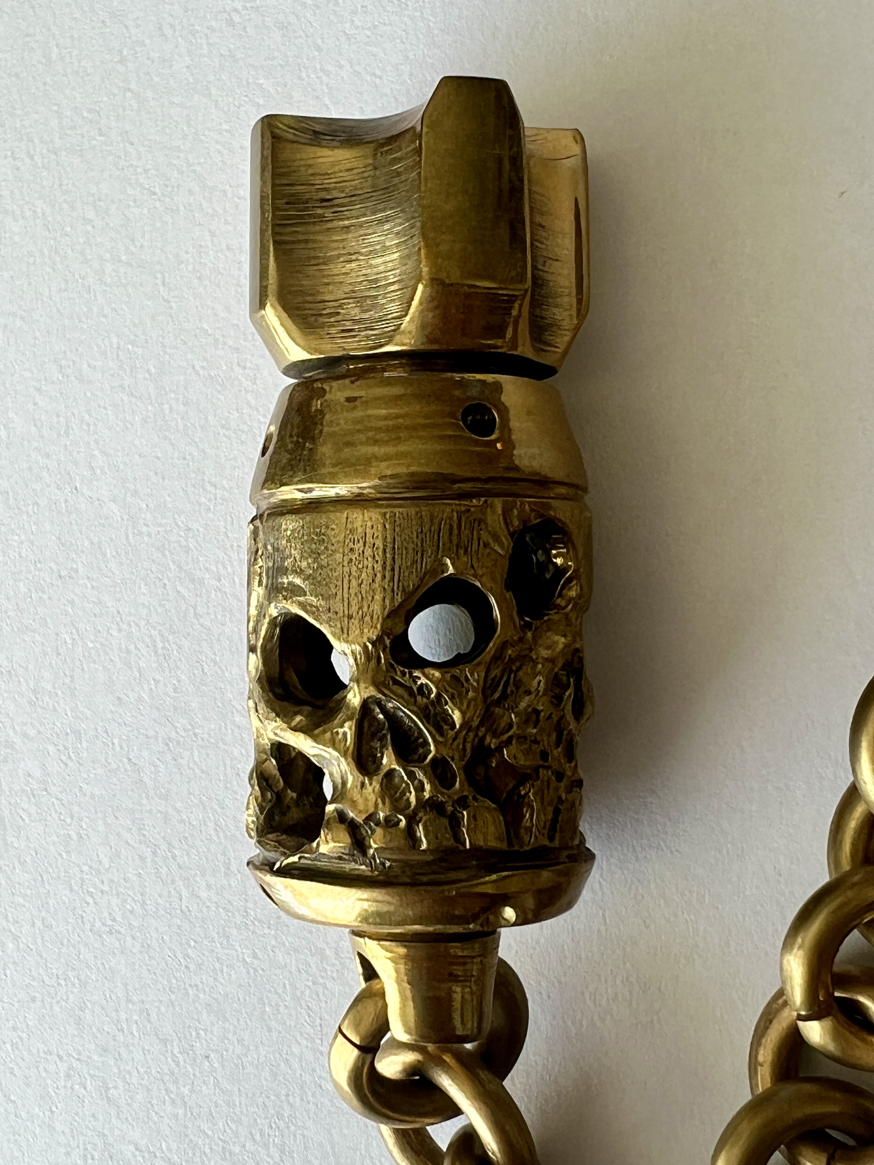 Bad to the bone death skull keychain, 14"