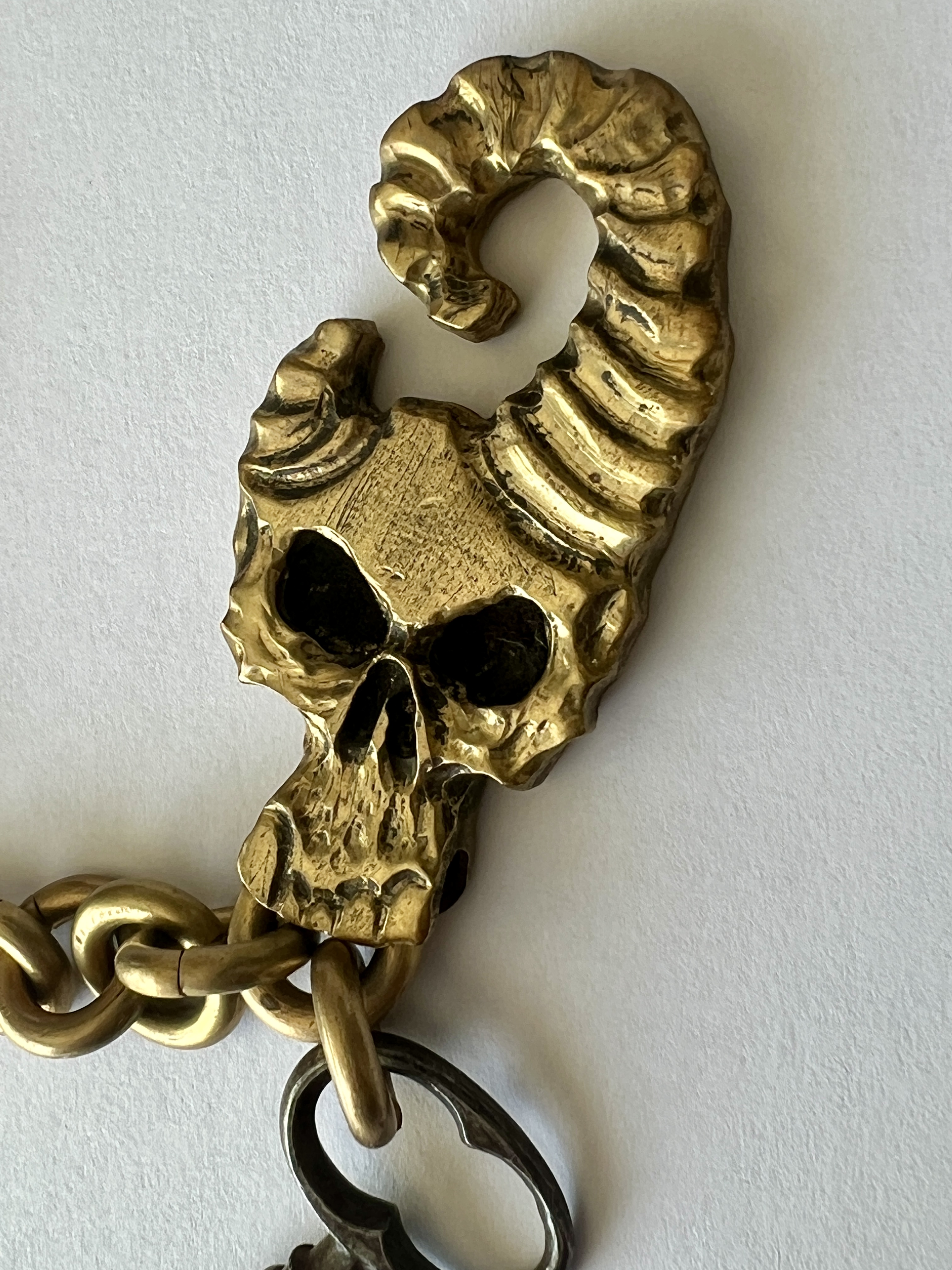 Bad to the bone death skull keychain, 14"