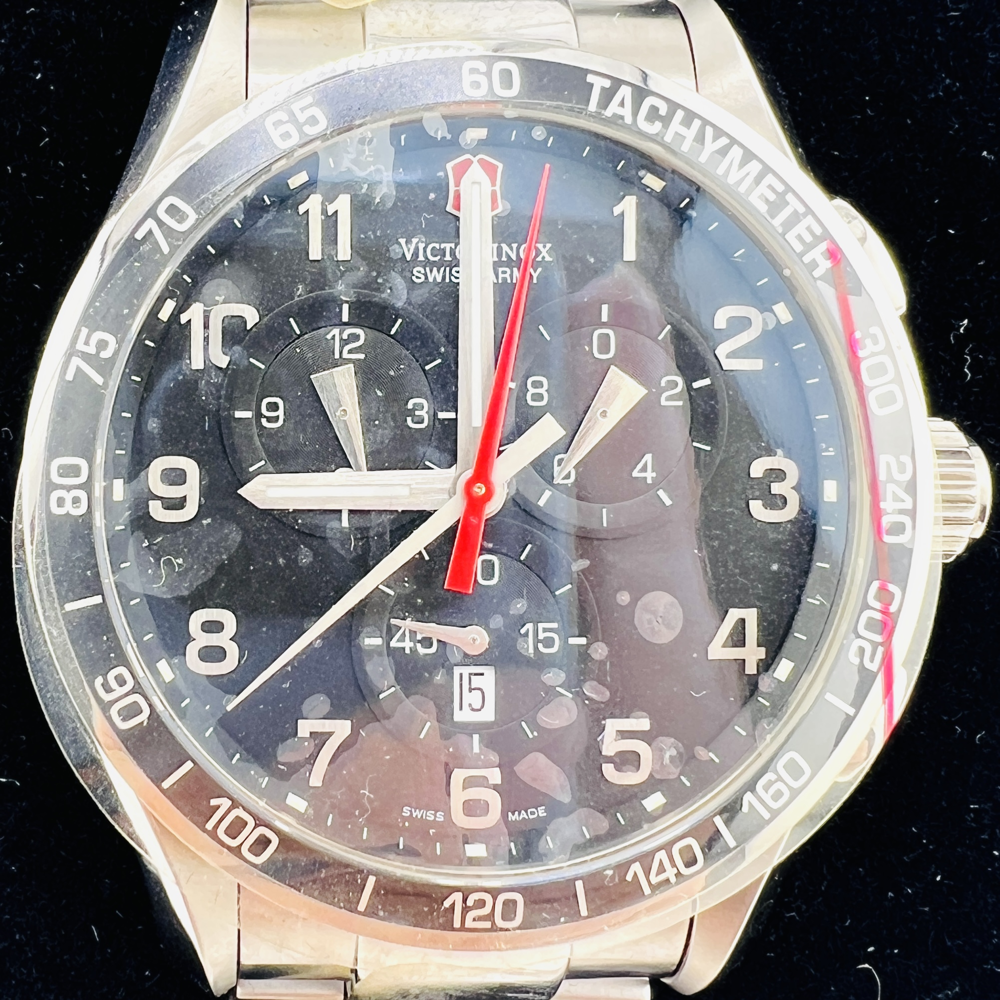 Victorinox Swiss Army chronographs/Tachymeter watch, quartz, 44mm