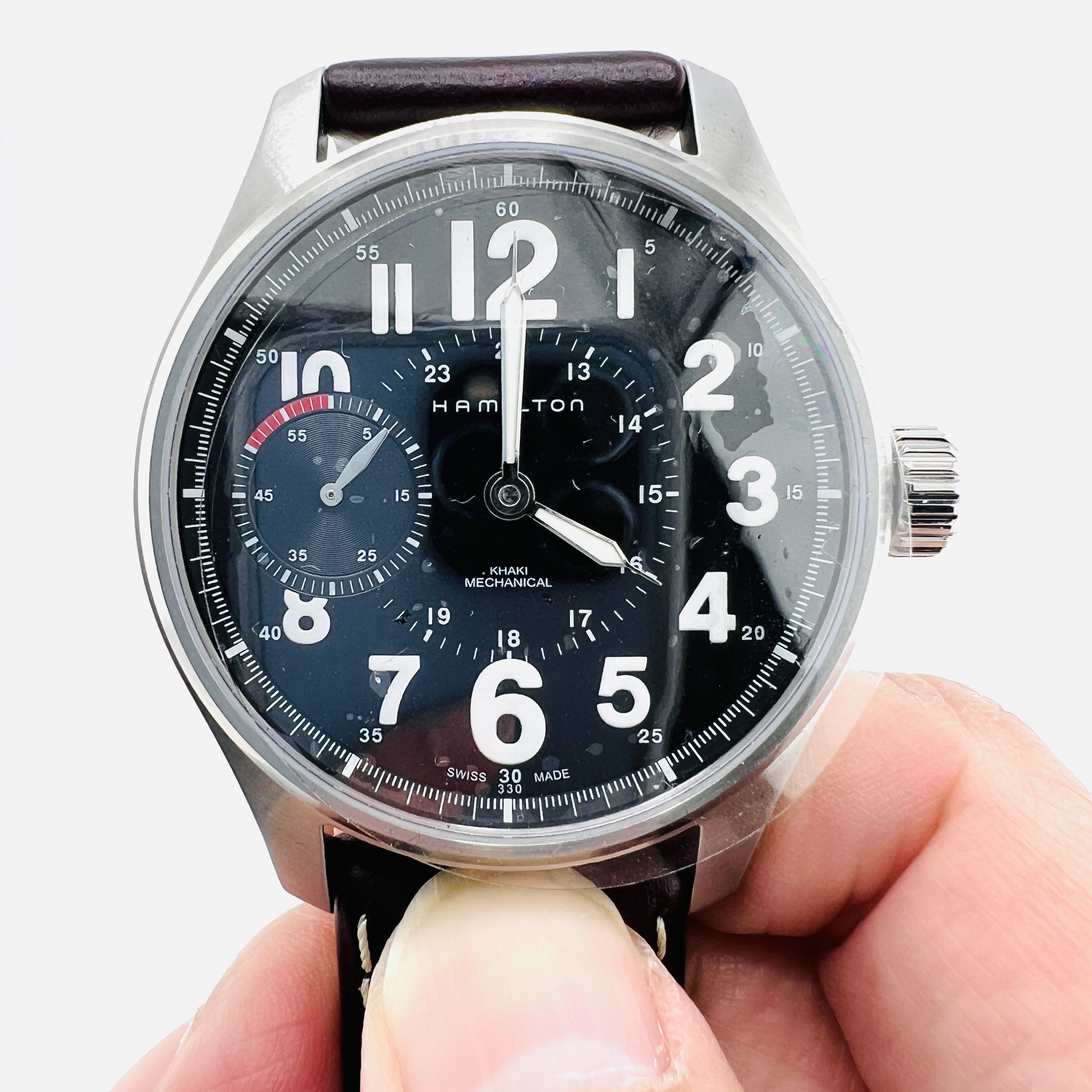 Hamilton Khaki mechanical automatic watch with see-through back