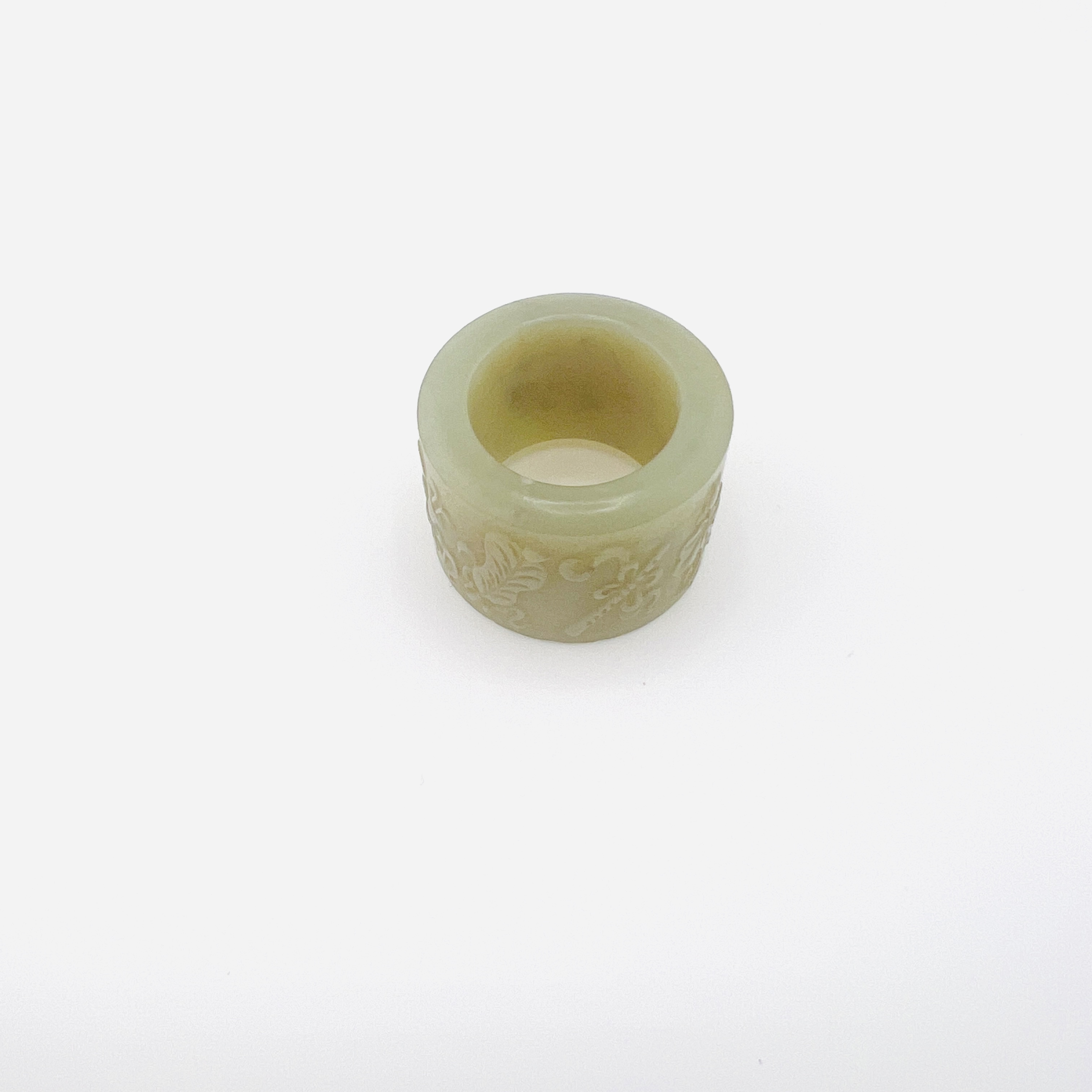 Antique jade wide band thumb ring