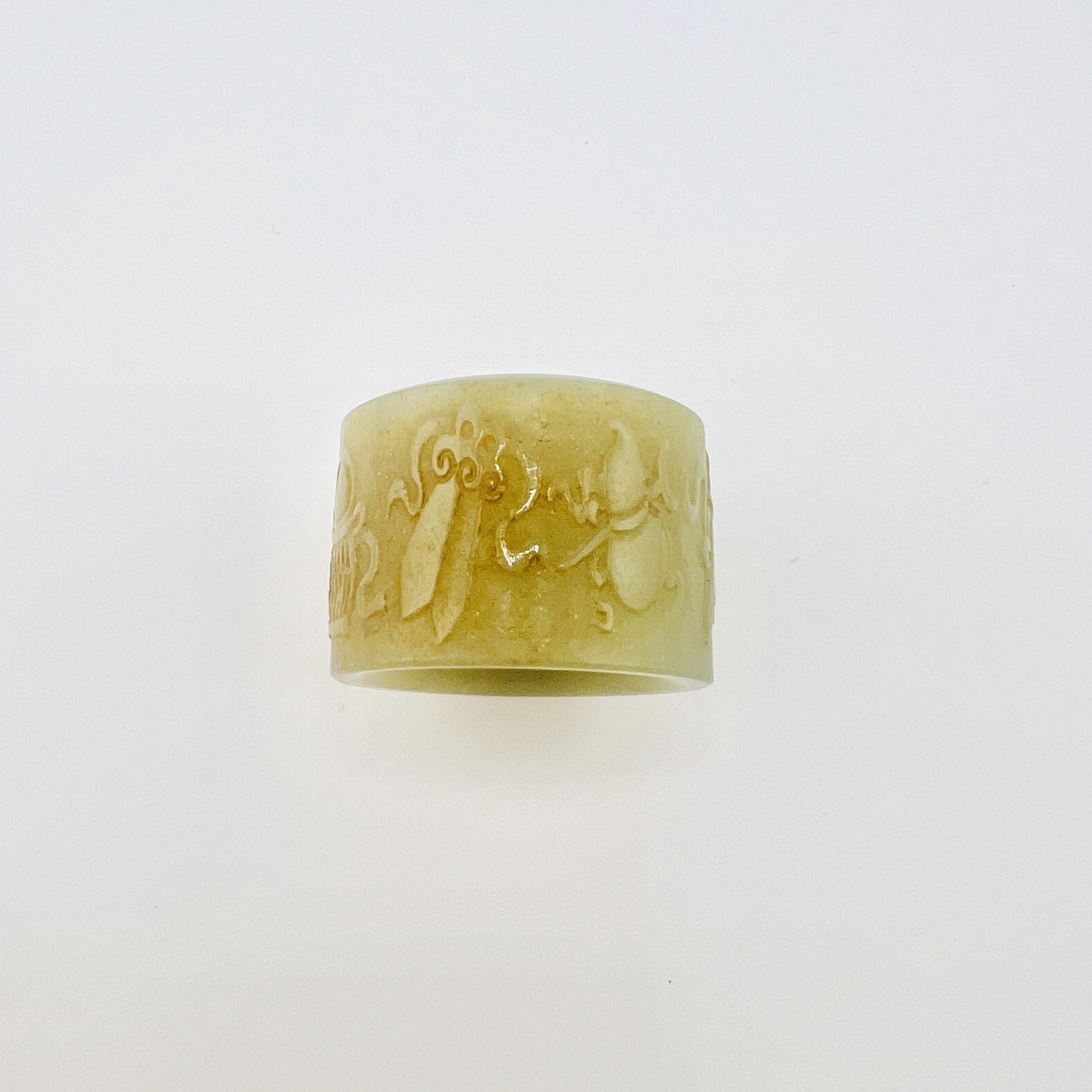 Antique jade wide band thumb ring