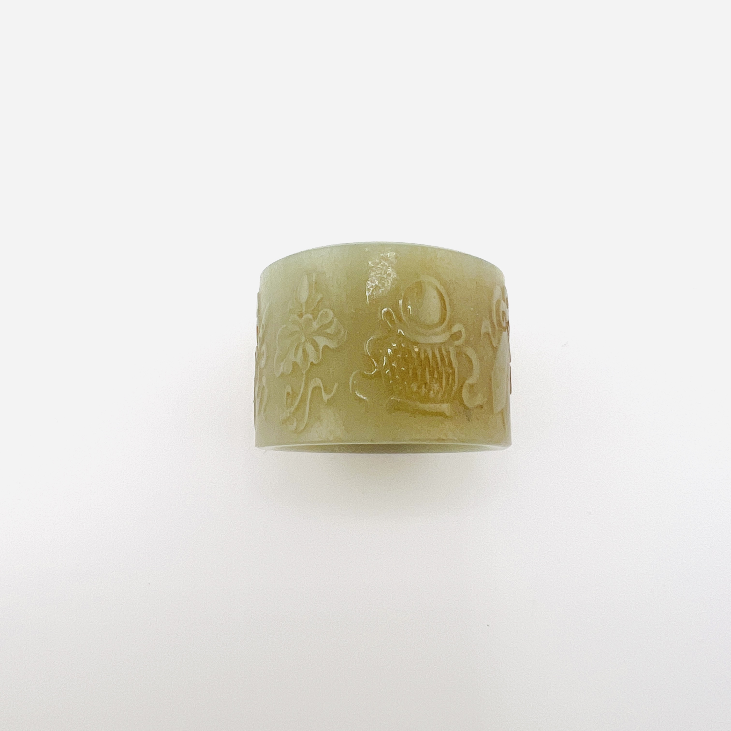 Antique jade wide band thumb ring
