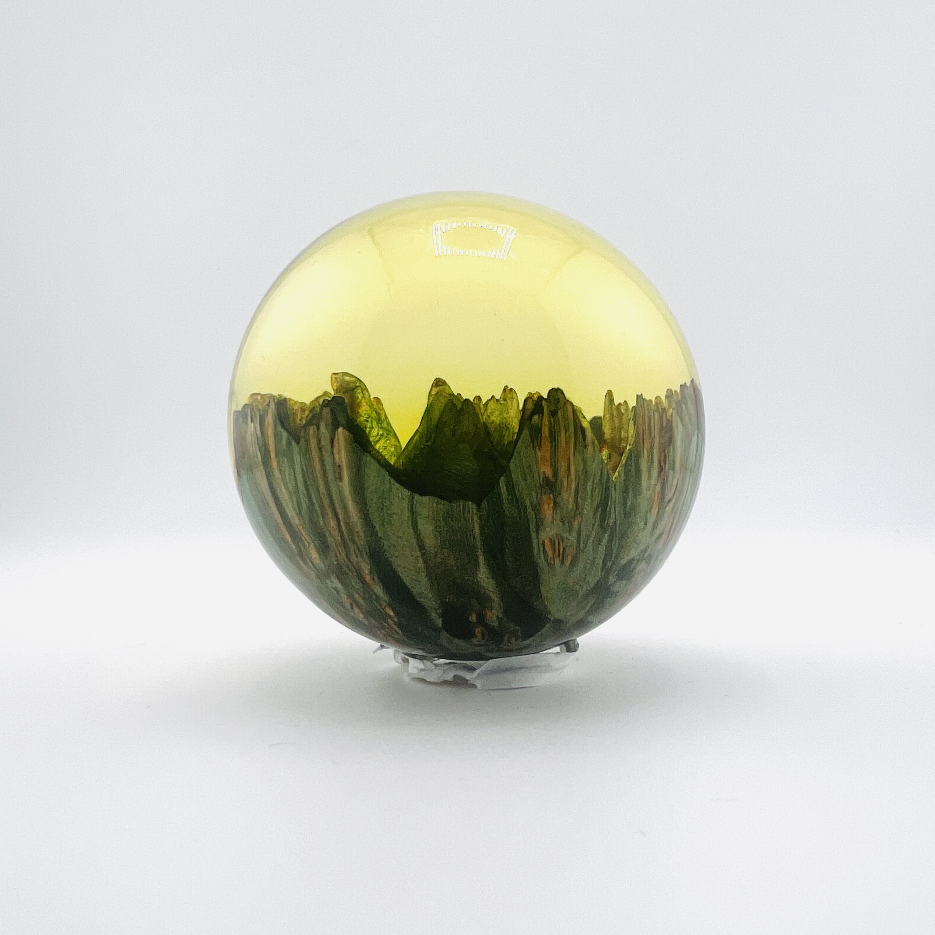 Resin and burl play balls set in customized wooden box