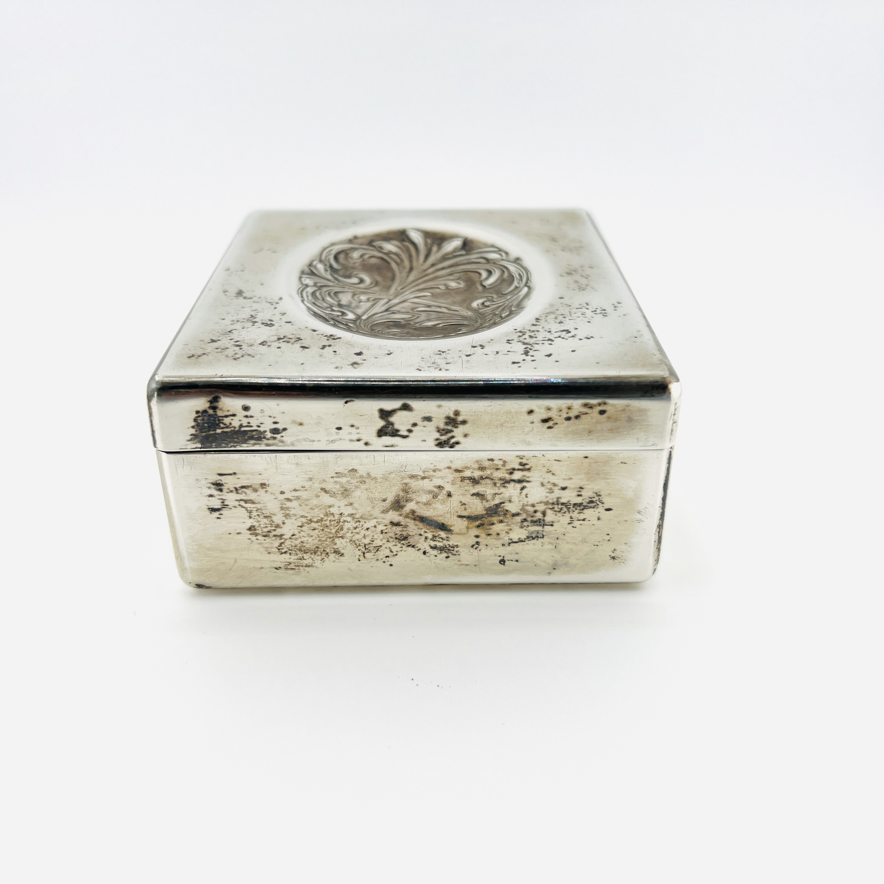 Large vintage sterling silver jewelry box