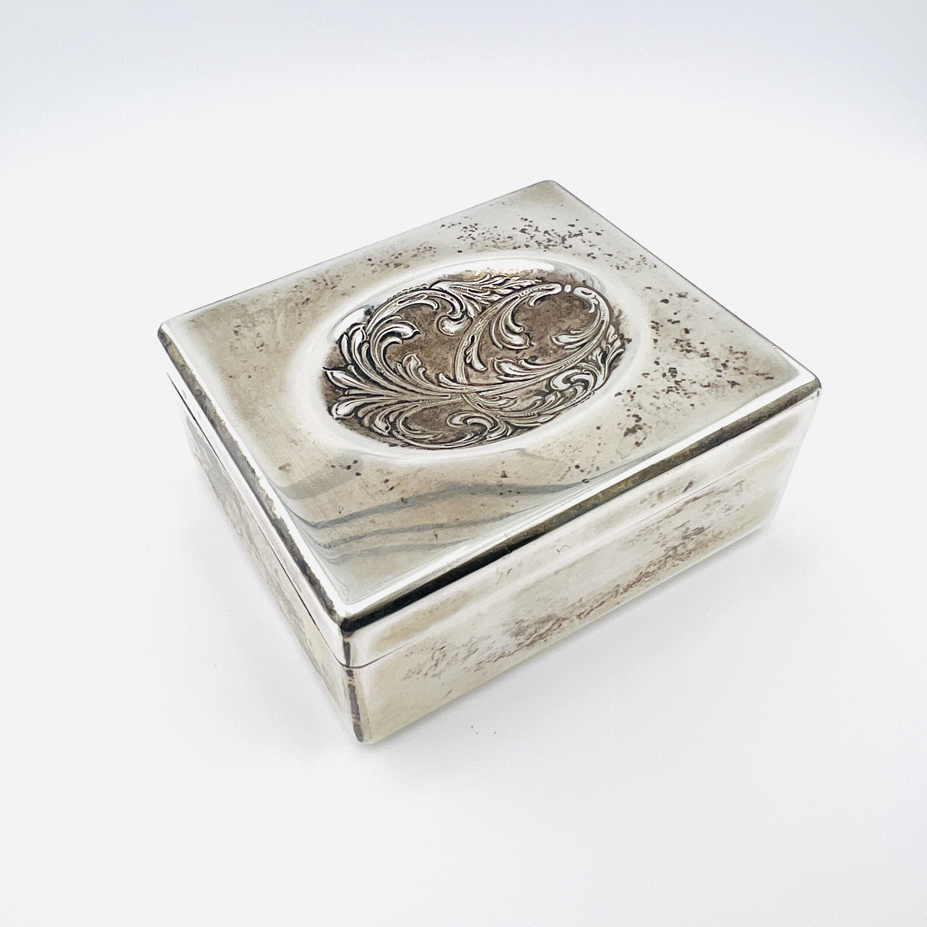 Large vintage sterling silver jewelry box